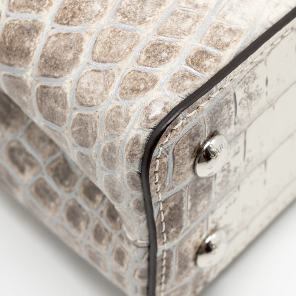AAA Replica Louis Vuitton LV CAPUCINES MINI HIMALAYAN CROCODILE WHITE SHW