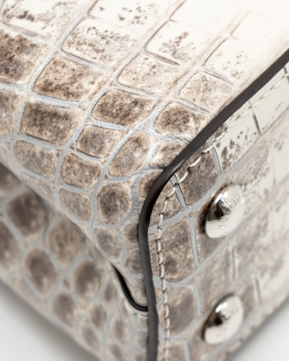 AAA Replica Louis Vuitton LV CAPUCINES MINI HIMALAYAN CROCODILE WHITE SHW