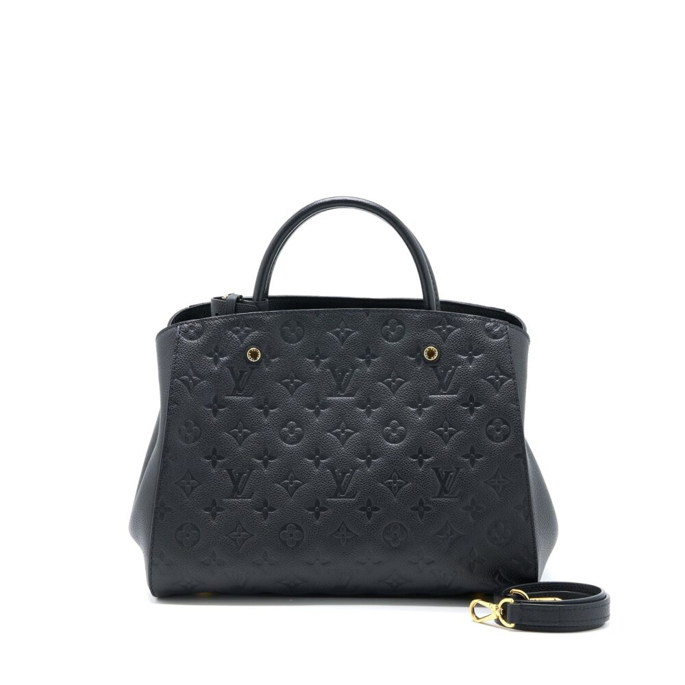 AAA Replica Louis Vuitton LV MONTAIGNE MM MONOGRAM EMPREINTE BLACK GHW