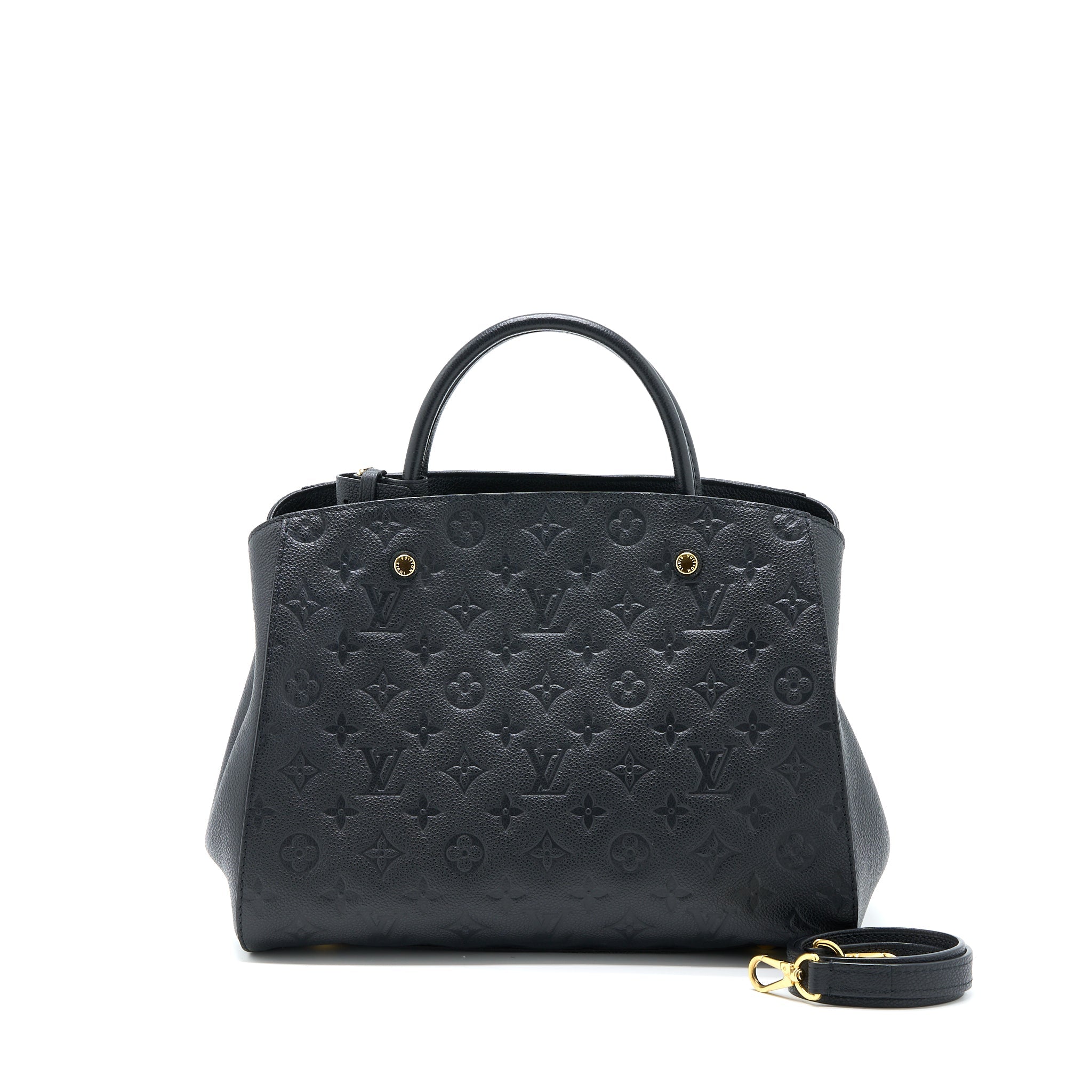 AAA Replica Louis Vuitton LV MONTAIGNE MM MONOGRAM EMPREINTE BLACK GHW