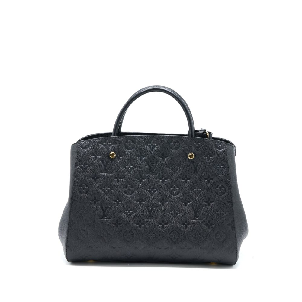 AAA Replica Louis Vuitton LV MONTAIGNE MM MONOGRAM EMPREINTE BLACK GHW