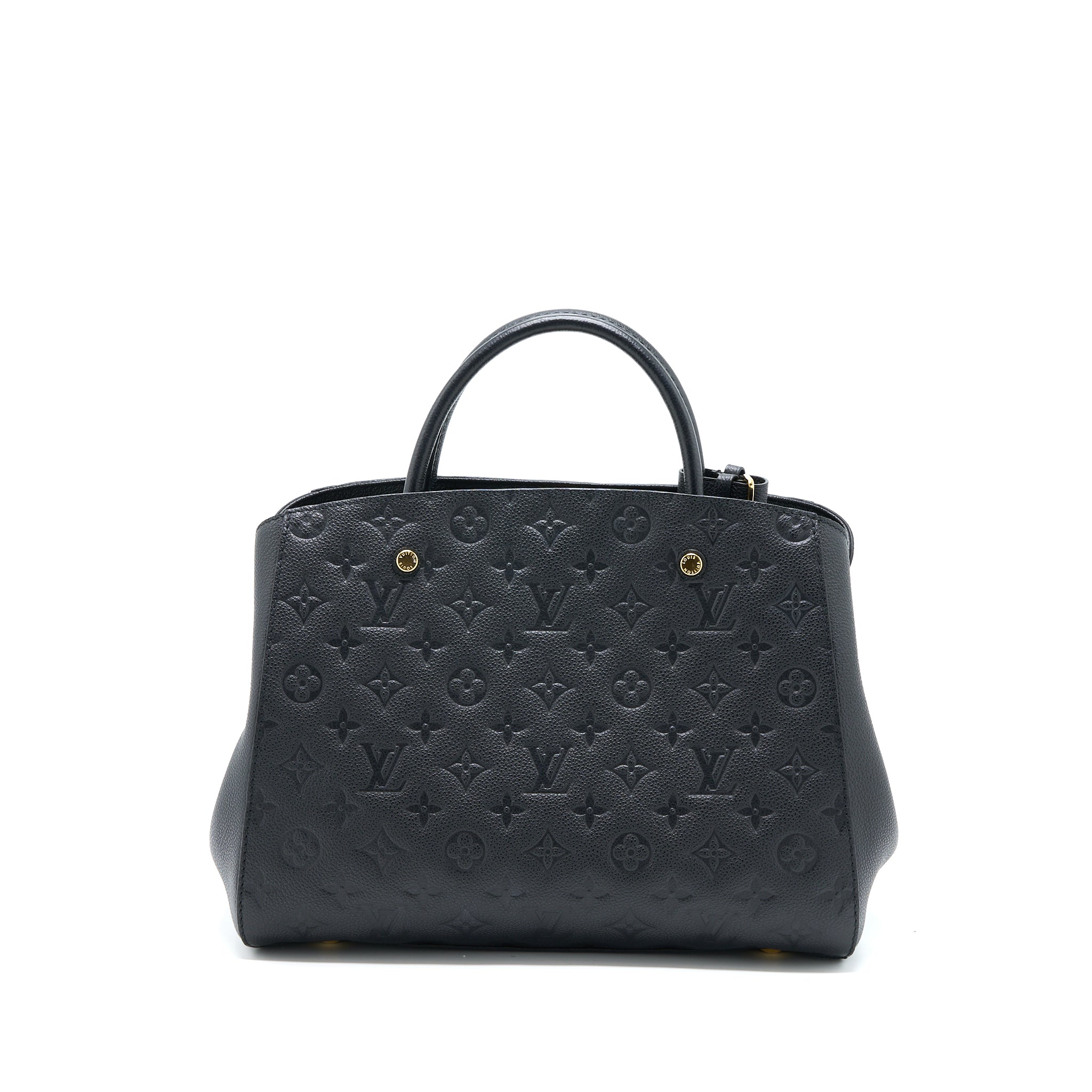 AAA Replica Louis Vuitton LV MONTAIGNE MM MONOGRAM EMPREINTE BLACK GHW