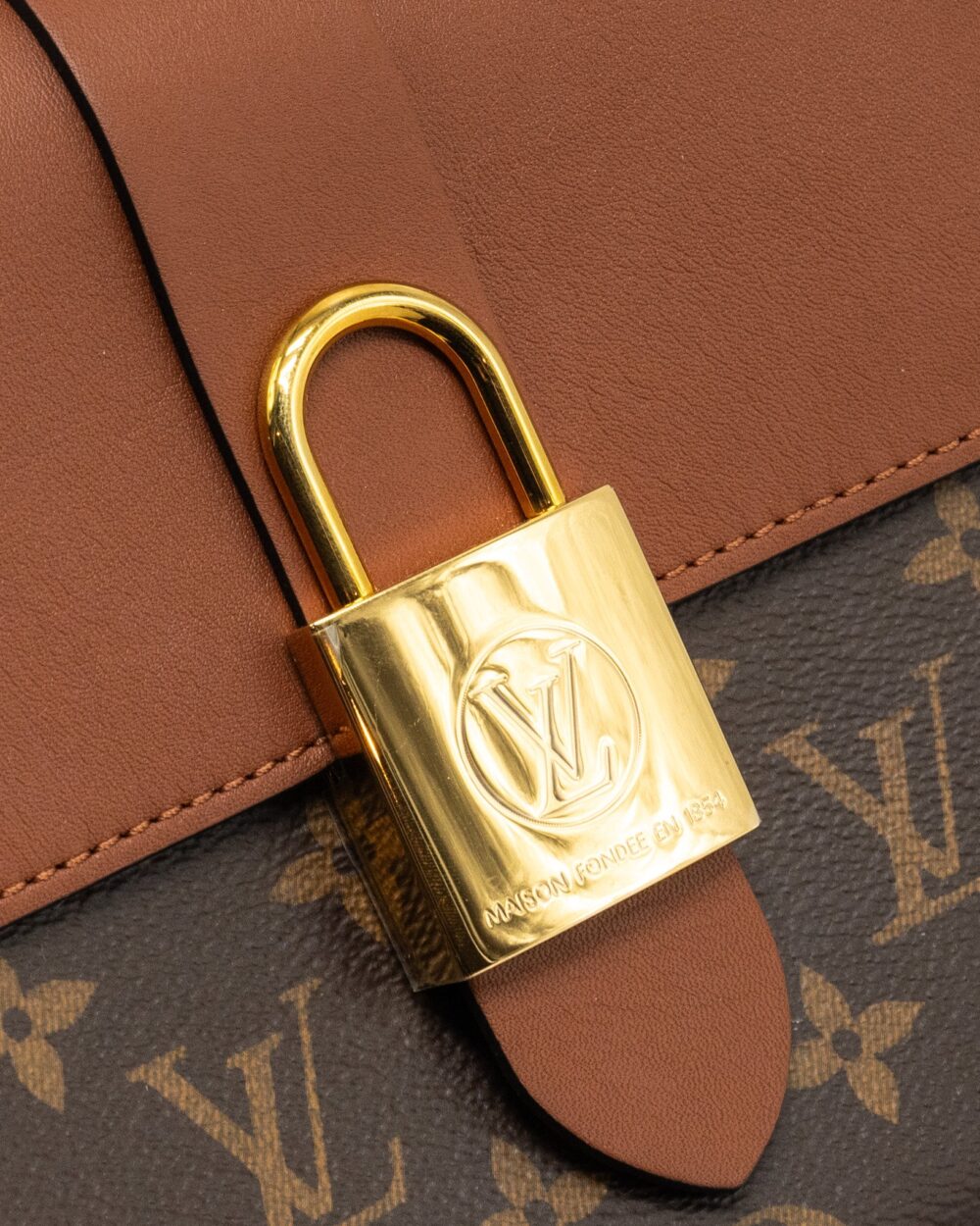 AAA Replica Louis Vuitton LV LOCK BB MONOGRAM CANVAS BROWN GHW