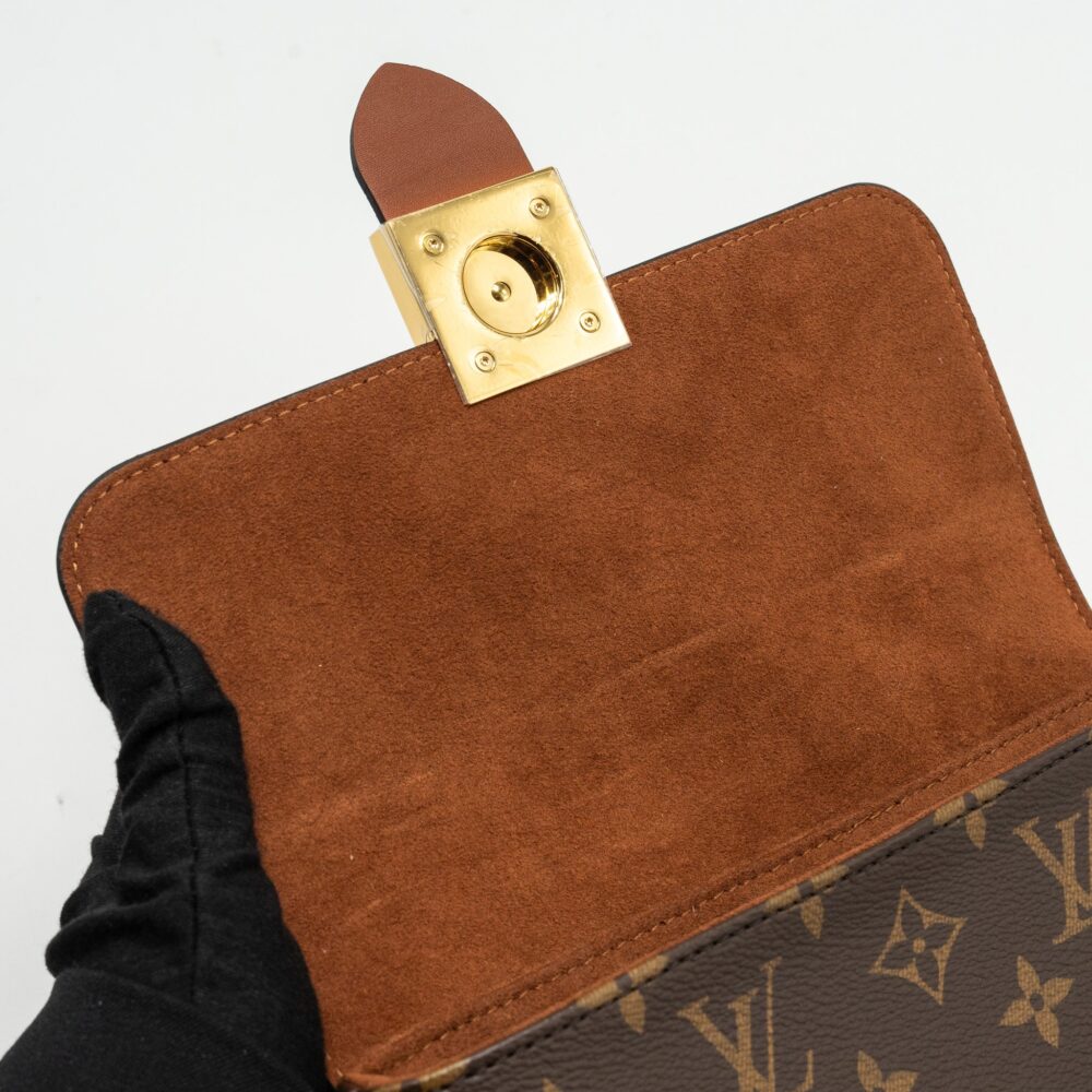 AAA Replica Louis Vuitton LV LOCK BB MONOGRAM CANVAS BROWN GHW