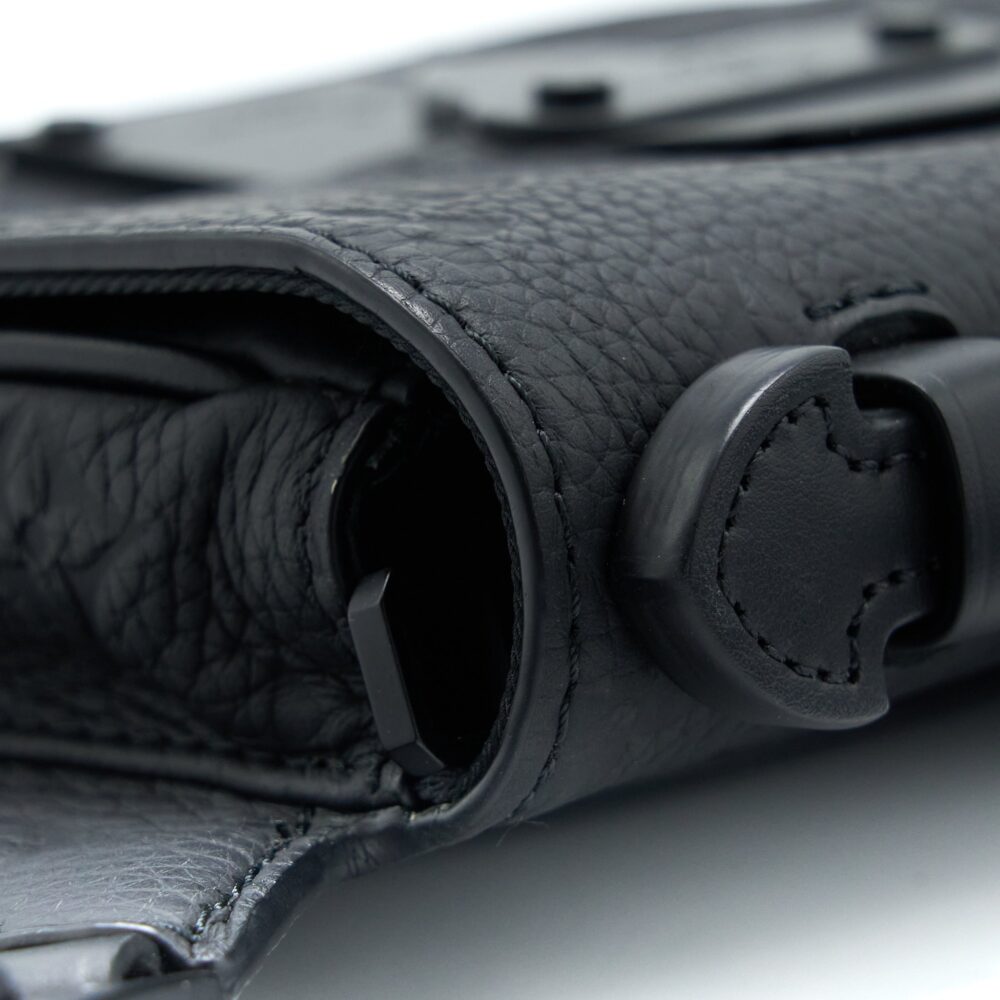 AAA Replica Louis Vuitton LV S LOCK SLINGBAG MONOGRAM-EMBOSSED TAURILLON BLACK BLACK HARDWARE (NEW VERSION)