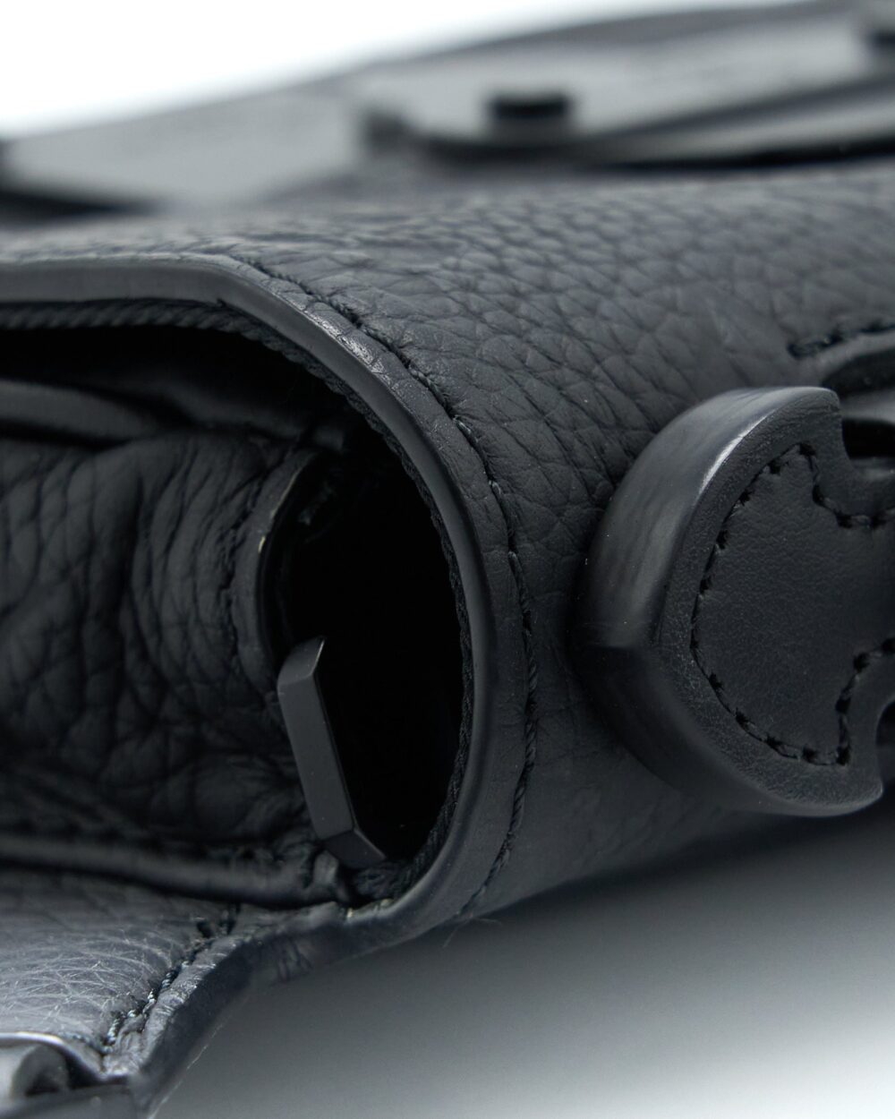 AAA Replica Louis Vuitton LV S LOCK SLINGBAG MONOGRAM-EMBOSSED TAURILLON BLACK BLACK HARDWARE (NEW VERSION)