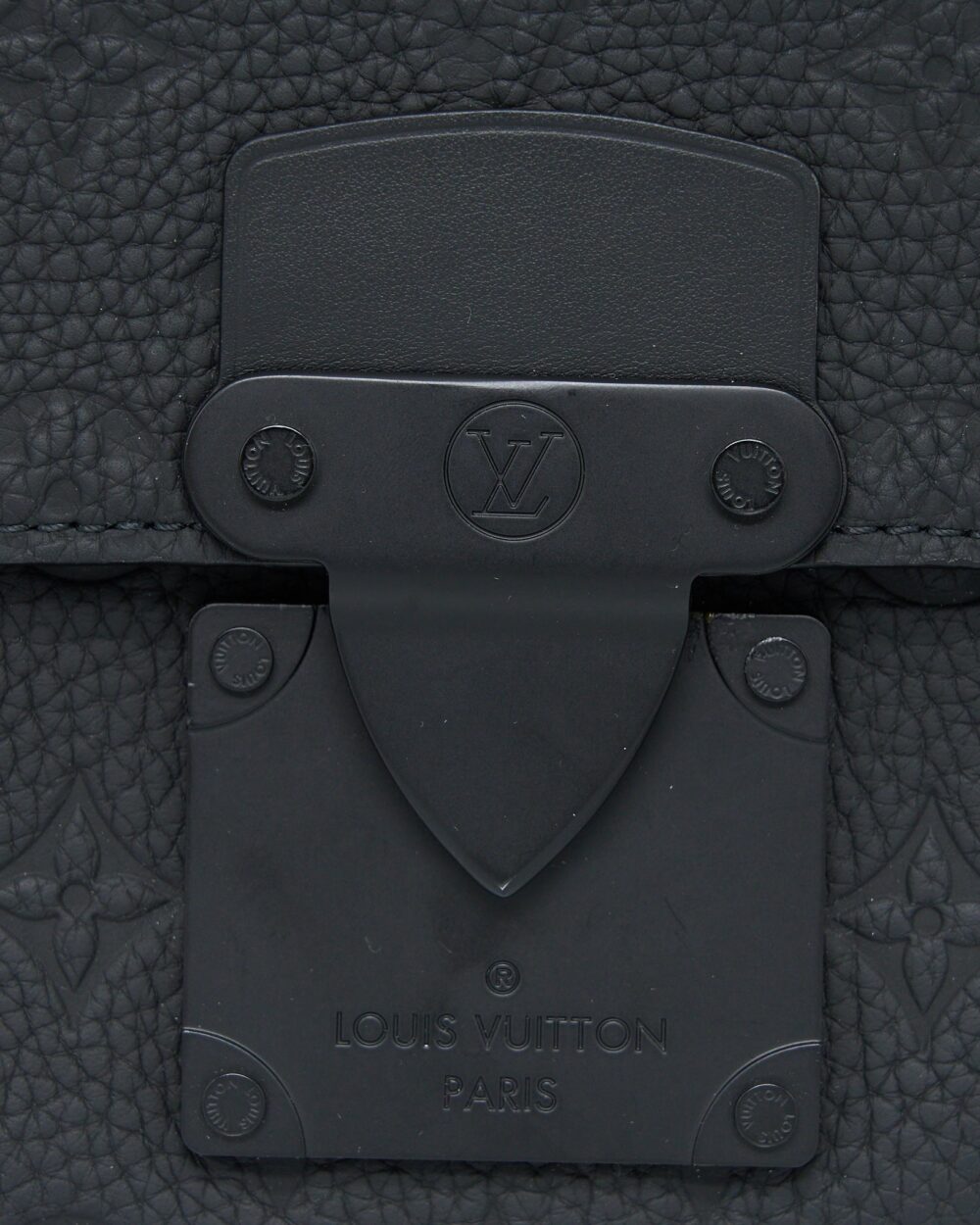 AAA Replica Louis Vuitton LV S LOCK SLINGBAG MONOGRAM-EMBOSSED TAURILLON BLACK BLACK HARDWARE (NEW VERSION)