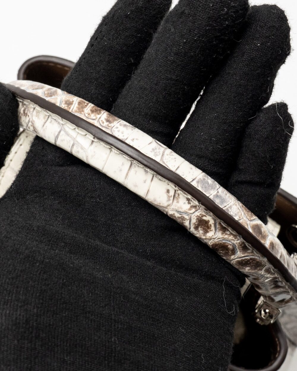 AAA Replica Louis Vuitton LV CAPUCINES MINI HIMALAYAN CROCODILE WHITE SHW