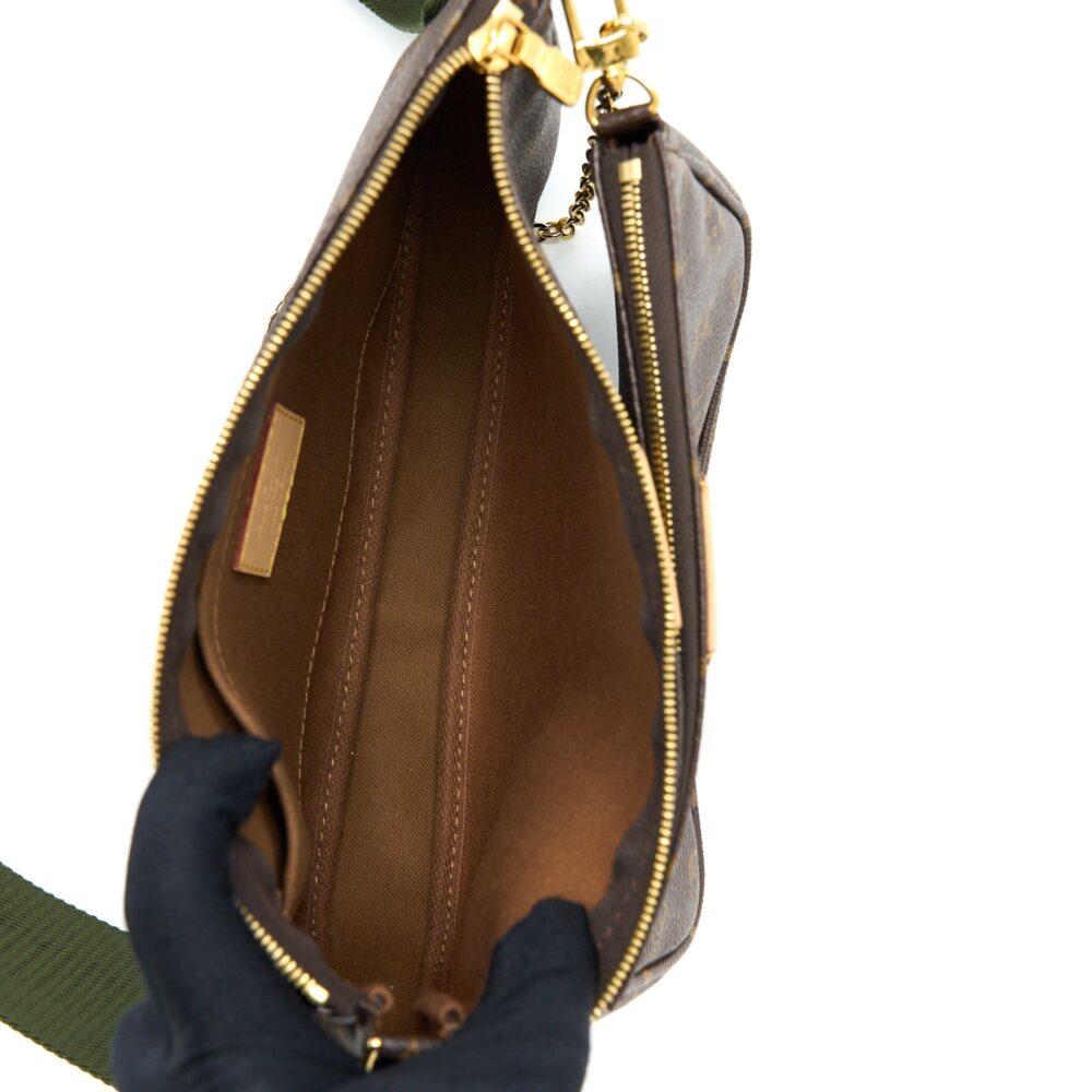 AAA Replica Louis Vuitton LV MULTI POCHETTE KHAKI STRAP MONOGRAM CANVAS GHW