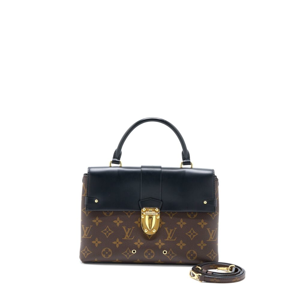 AAA Replica Louis Vuitton LV ONE HANDLE FLAP BAG MM MONOGRAM CANVAS/BLACK GHW