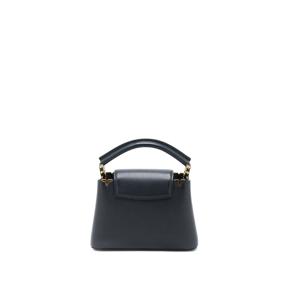 AAA Replica Louis Vuitton LV CAPUCINES MINI TAURILLON LIMITED EDITION BLACK GHW (NEW VERSION)