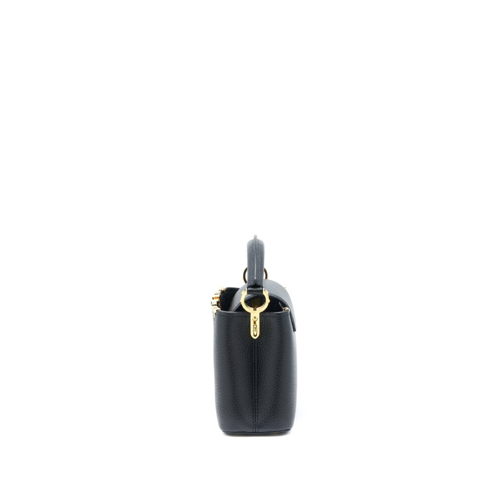 AAA Replica Louis Vuitton LV CAPUCINES MINI TAURILLON LIMITED EDITION BLACK GHW (NEW VERSION)
