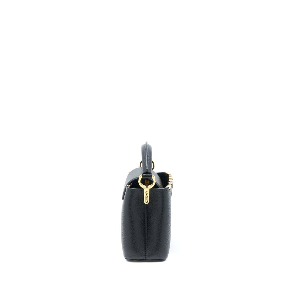 AAA Replica Louis Vuitton LV CAPUCINES MINI TAURILLON LIMITED EDITION BLACK GHW (NEW VERSION)