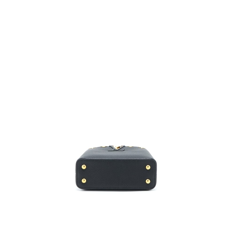 AAA Replica Louis Vuitton LV CAPUCINES MINI TAURILLON LIMITED EDITION BLACK GHW (NEW VERSION)