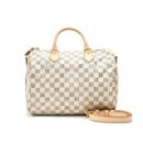 AAA Replica Louis Vuitton LV SPEEDY 30 WITH STRAP DAMIER AZUR CANVAS
