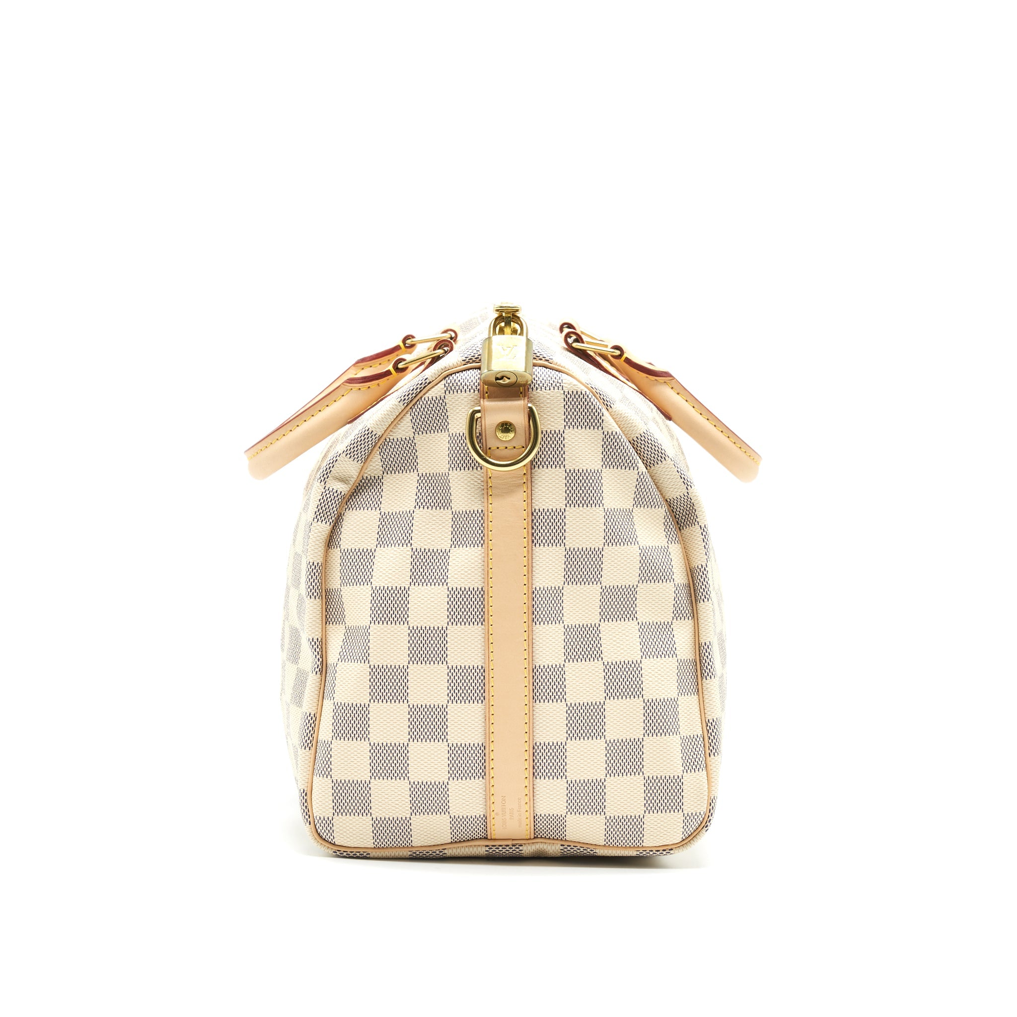 AAA Replica Louis Vuitton LV SPEEDY 30 WITH STRAP DAMIER AZUR CANVAS