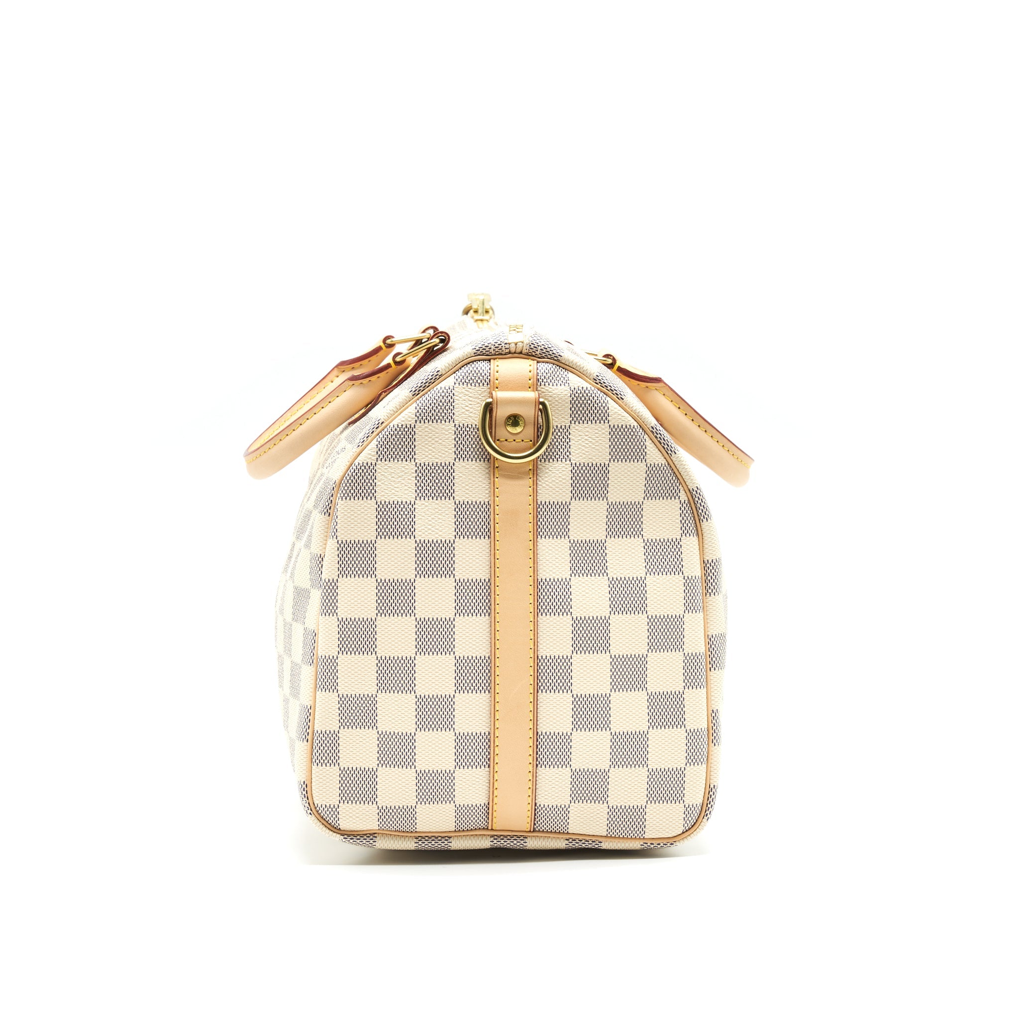 AAA Replica Louis Vuitton LV SPEEDY 30 WITH STRAP DAMIER AZUR CANVAS