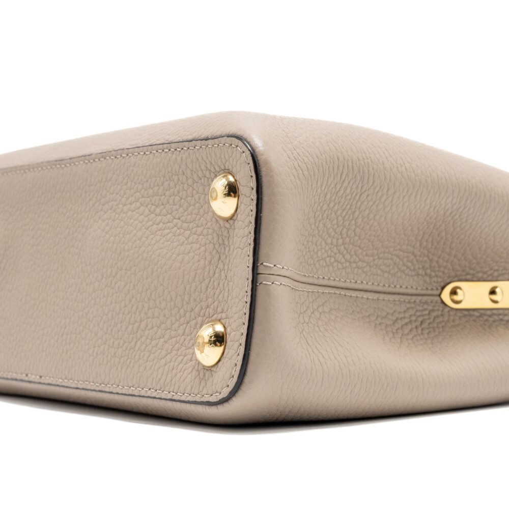 AAA Replica Louis Vuitton LV CAPUCINES BB TAURILLON GALET GHW