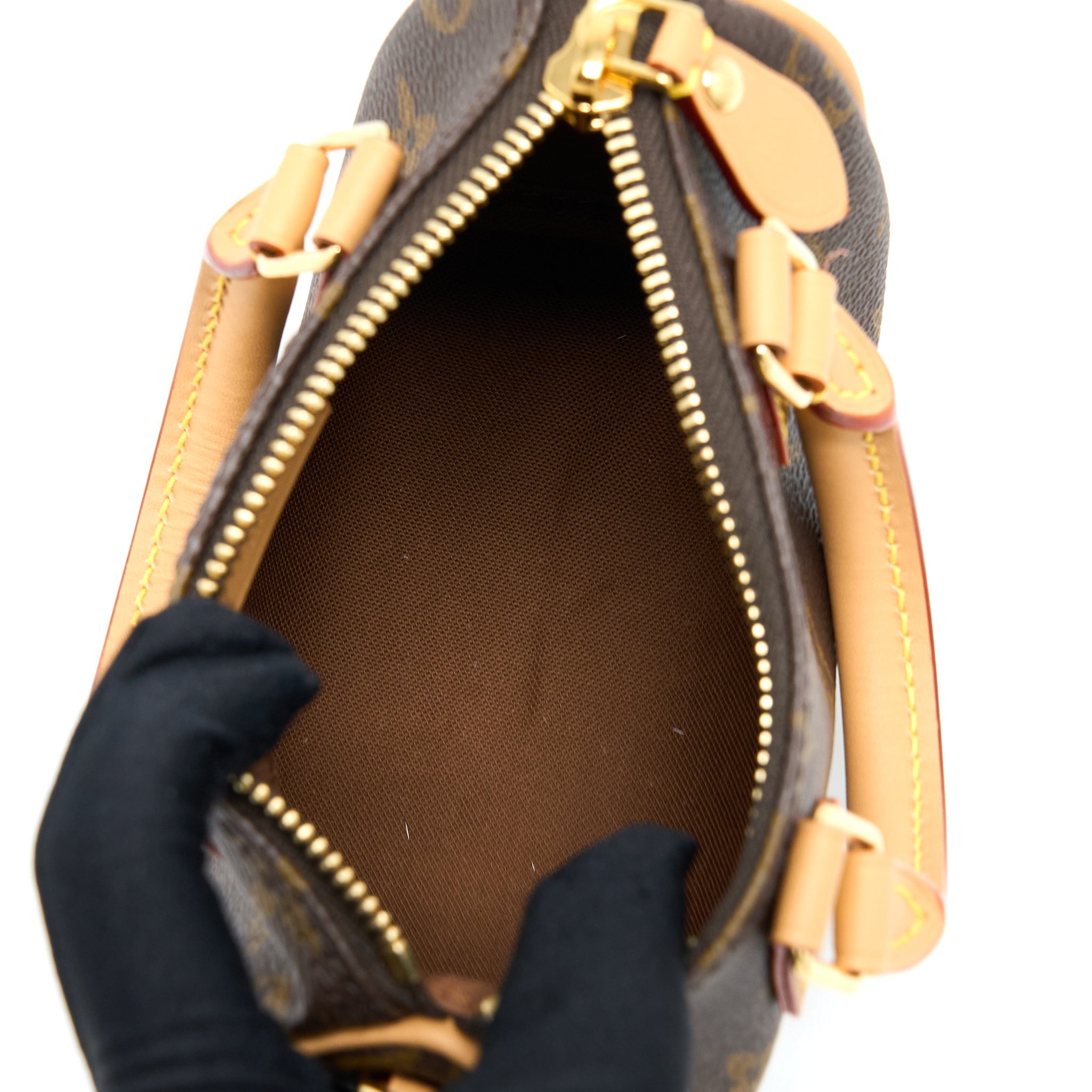 AAA Replica Louis Vuitton LV NEW VERSION NANO SPEEDY MONOGRAM CANVAS GHW