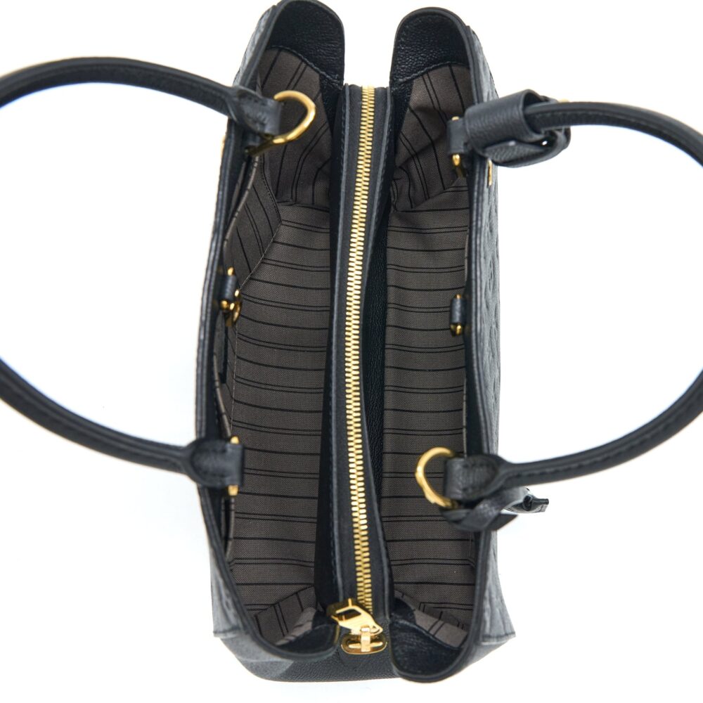 AAA Replica Louis Vuitton LV MONTAIGNE MM MONOGRAM EMPREINTE BLACK GHW