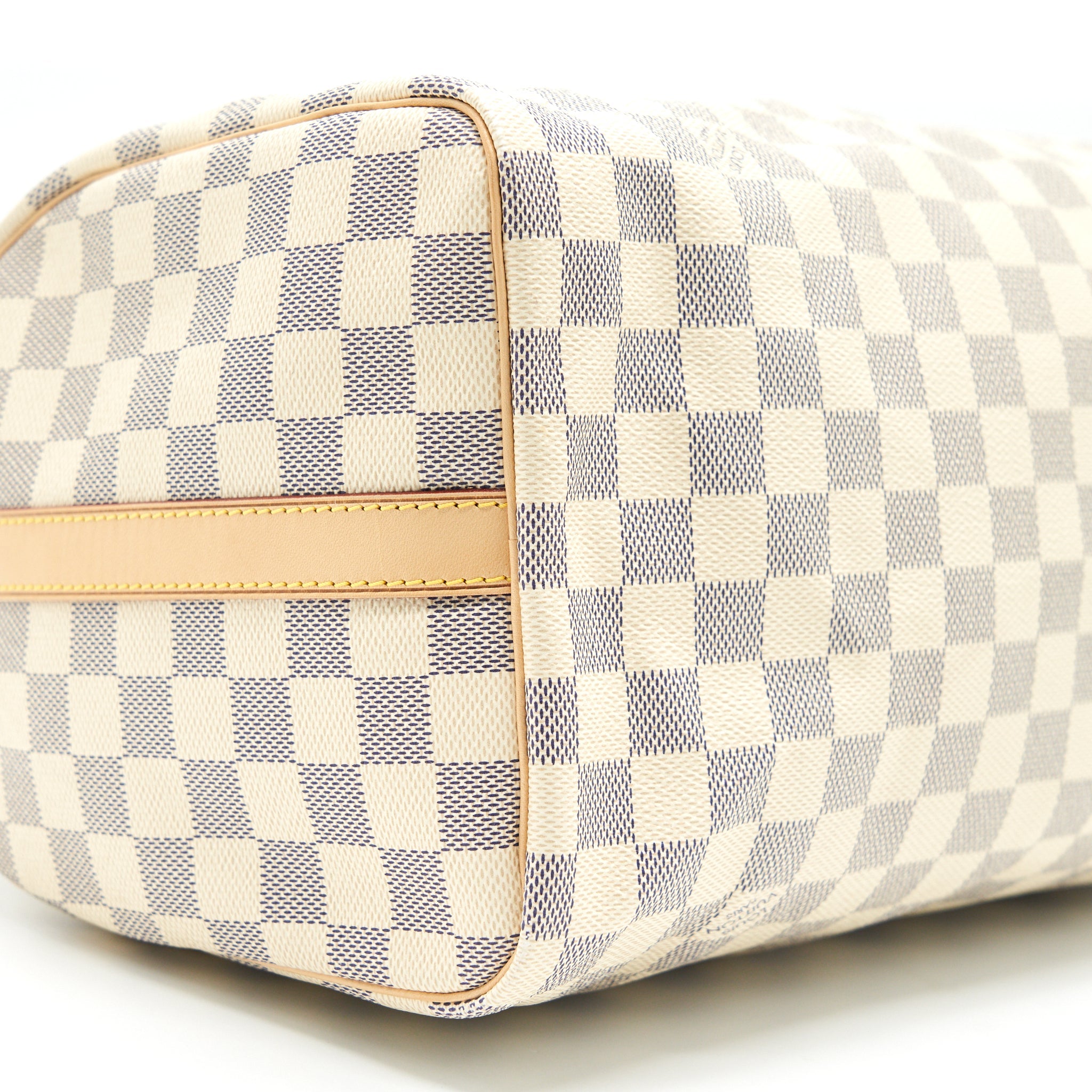 AAA Replica Louis Vuitton LV SPEEDY 30 WITH STRAP DAMIER AZUR CANVAS