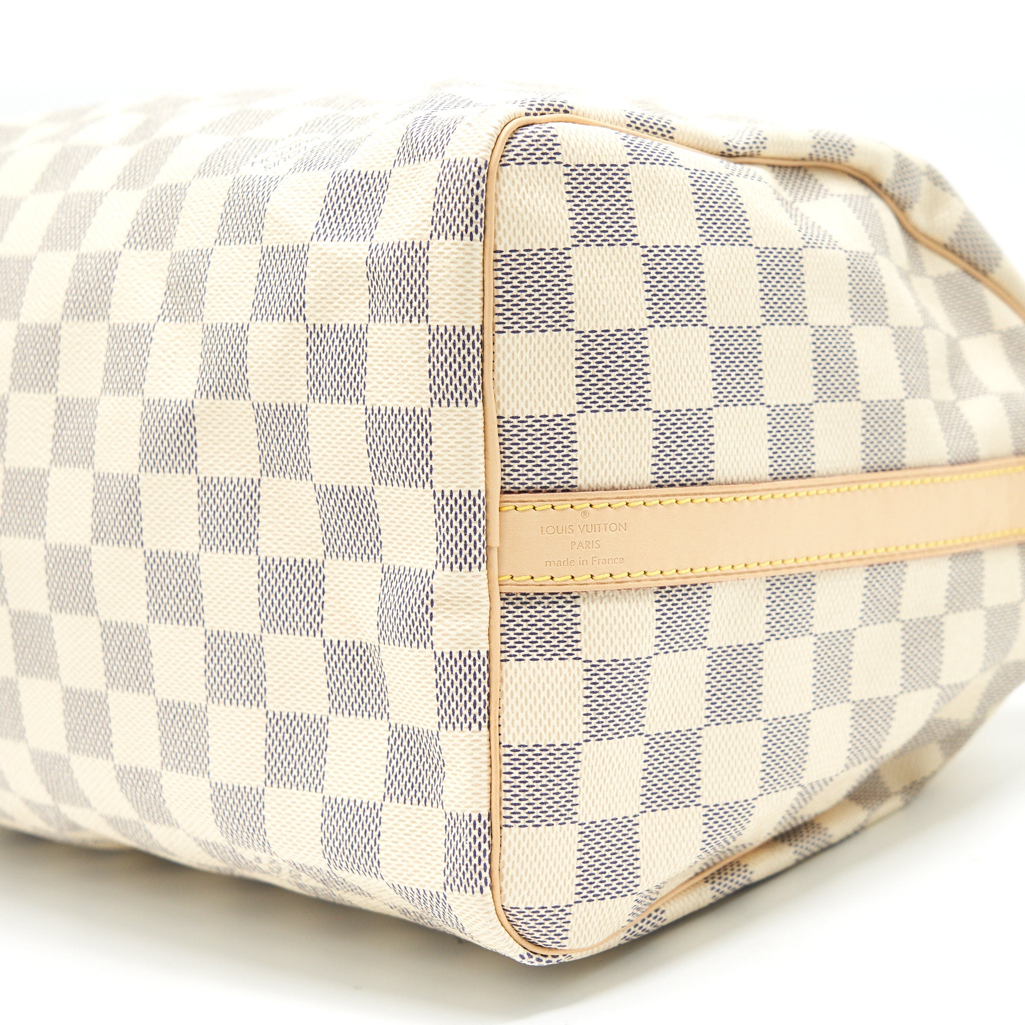 AAA Replica Louis Vuitton LV SPEEDY 30 WITH STRAP DAMIER AZUR CANVAS