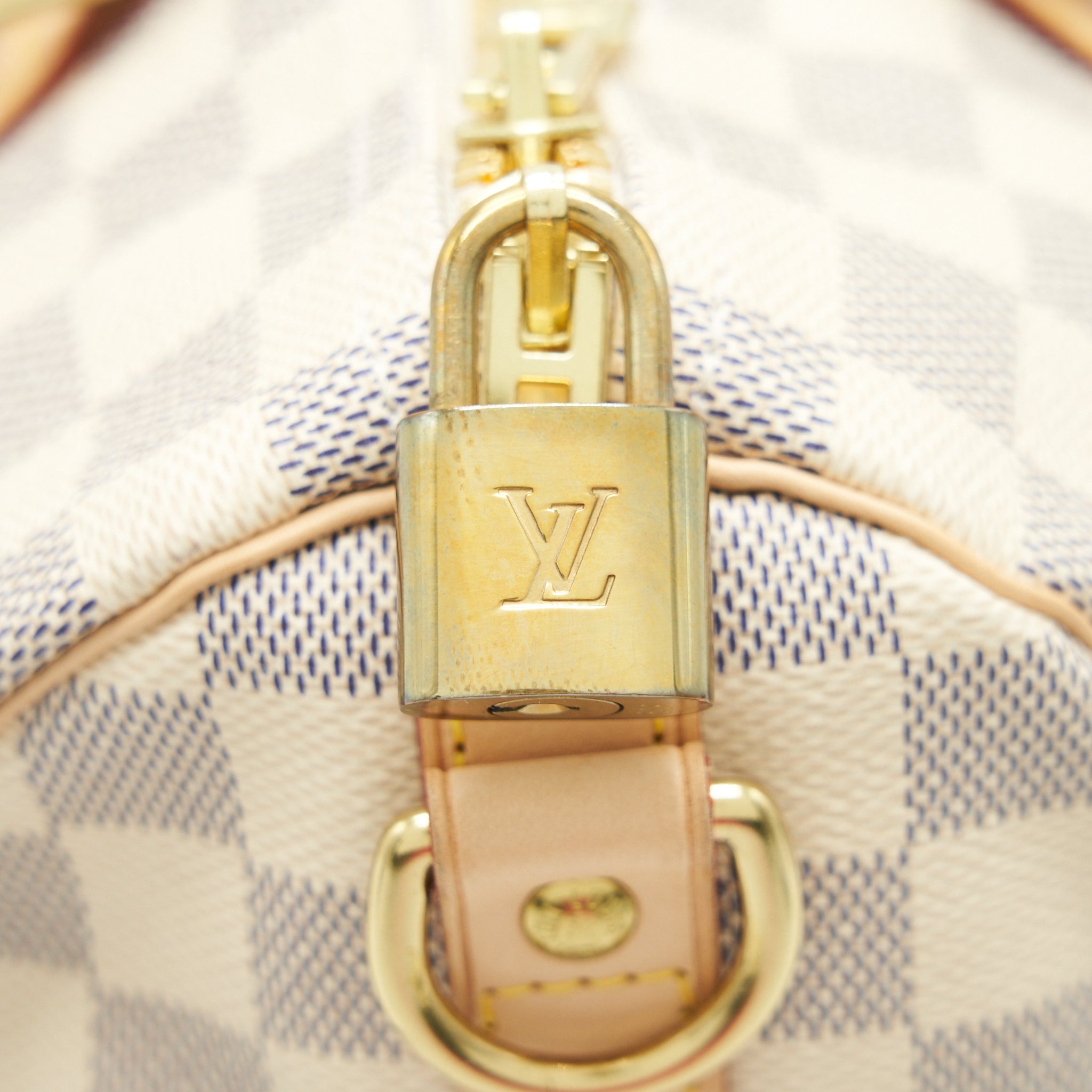 AAA Replica Louis Vuitton LV SPEEDY 30 WITH STRAP DAMIER AZUR CANVAS