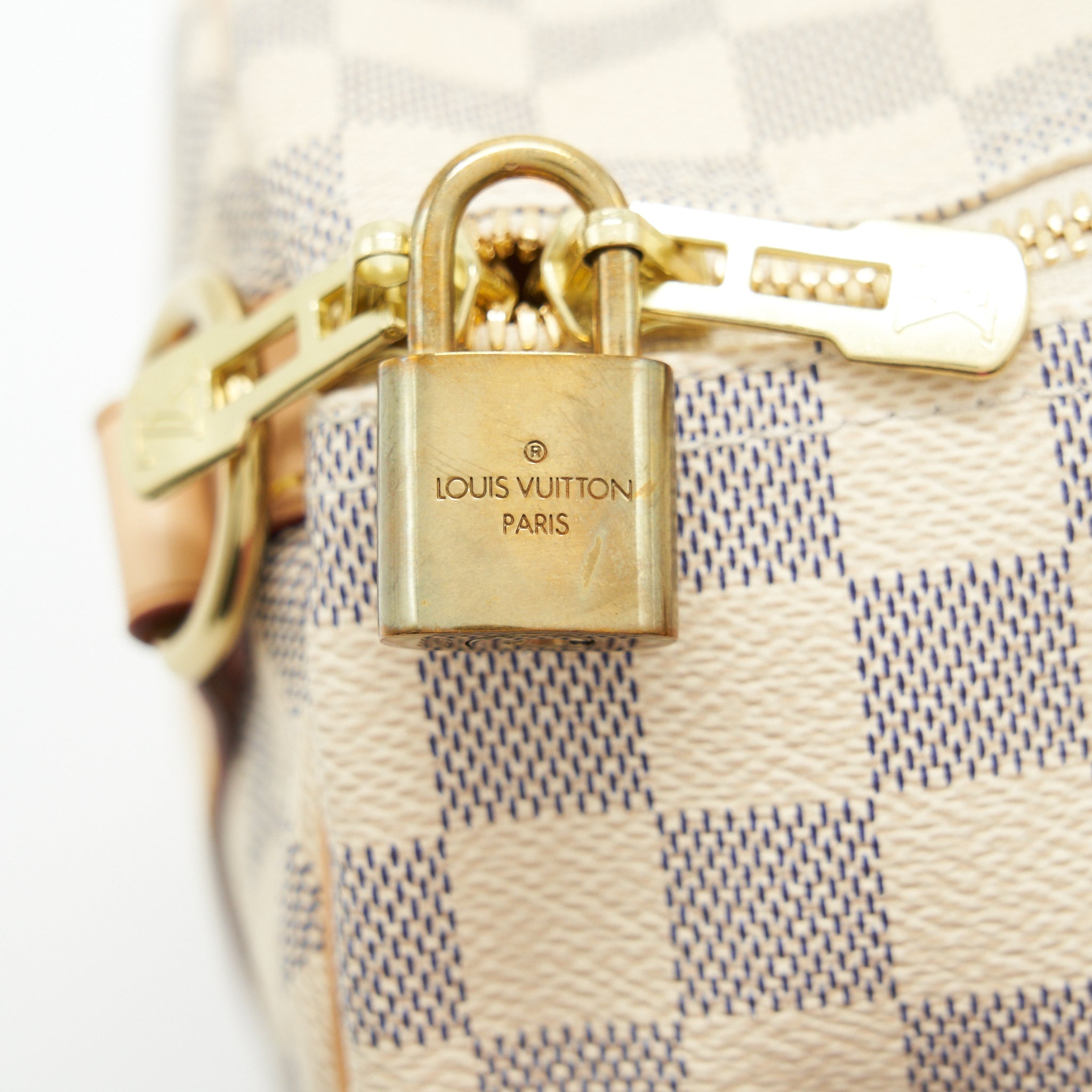 AAA Replica Louis Vuitton LV SPEEDY 30 WITH STRAP DAMIER AZUR CANVAS