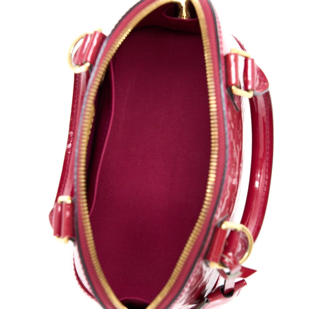 AAA Replica Louis Vuitton LV ALMA BB VERNIS ROSE INDIAN GHW