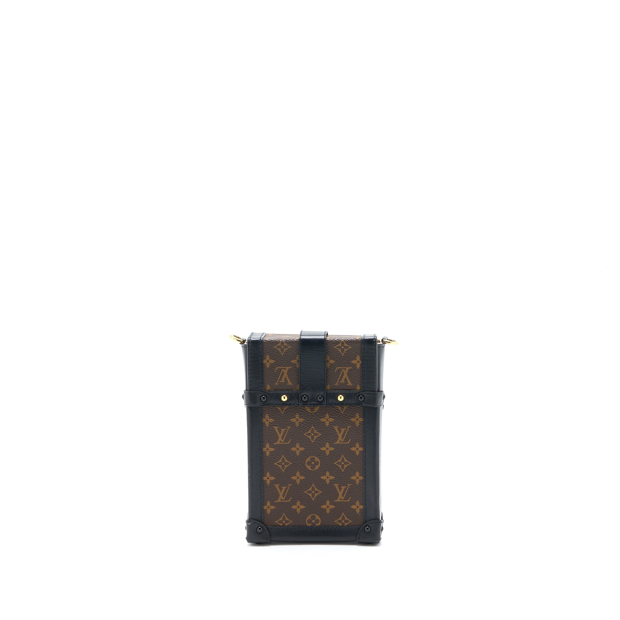 AAA Replica Louis Vuitton LV VERTICAL TRUNK POCHETTE WITH CHAIN MONOGRAM CANVAS GHW