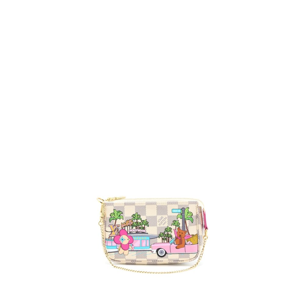 AAA Replica Louis Vuitton LV MINI POCHETTE ACCESSORIES HOLLYWOOD LIMITED EDITION DAMIER AZUR/MULTICOLOUR GHW