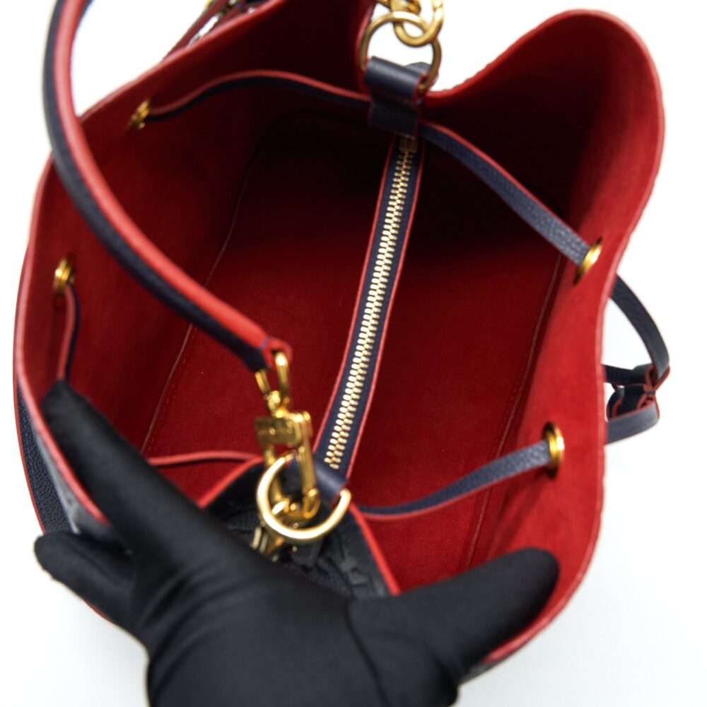 AAA Replica Louis Vuitton LV NEONOE MONOGRAM EMPREINTE MARINE ROUGE GHW
