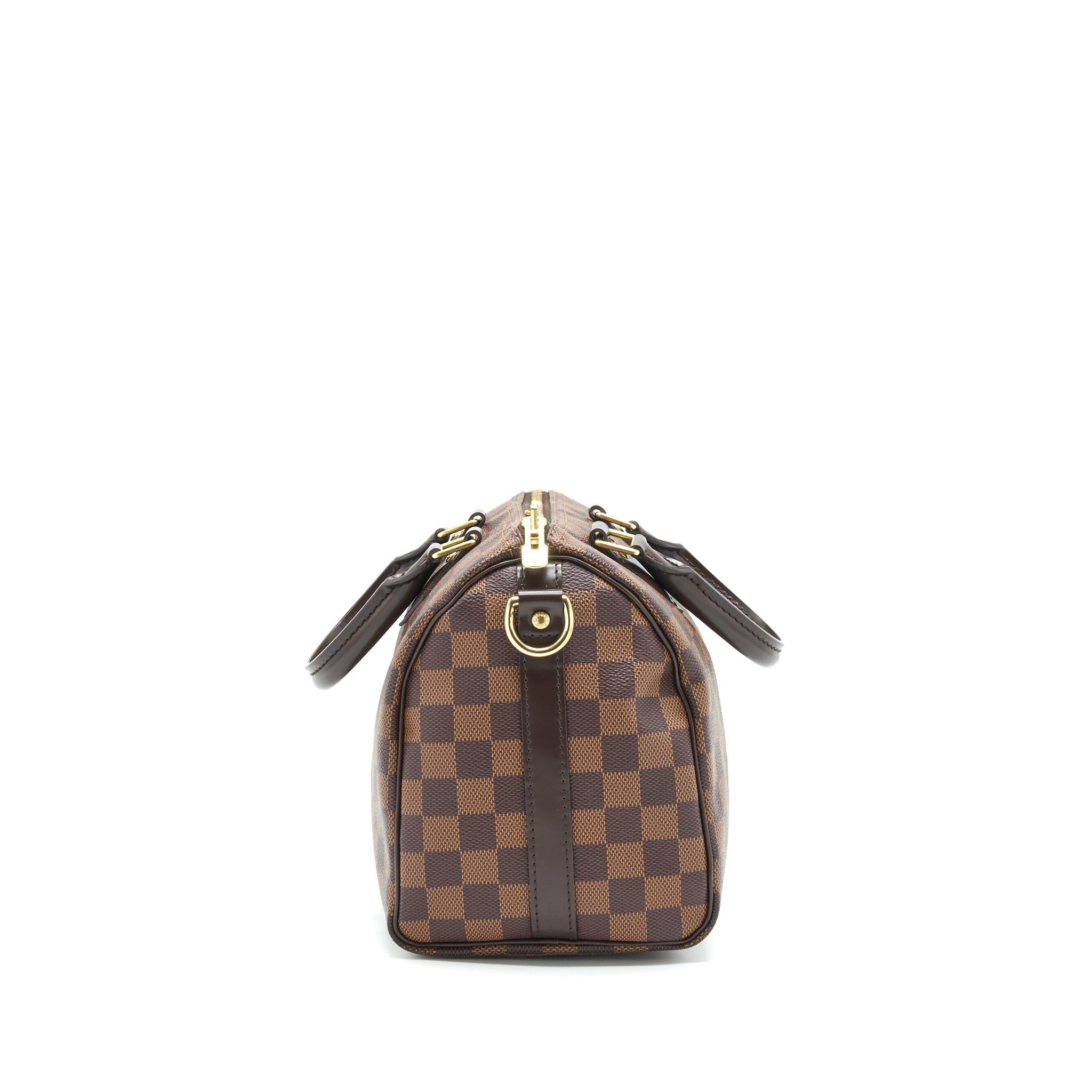 AAA Replica Louis Vuitton LV SPEEDY 25 DAMIER EBENE WITH STRAP