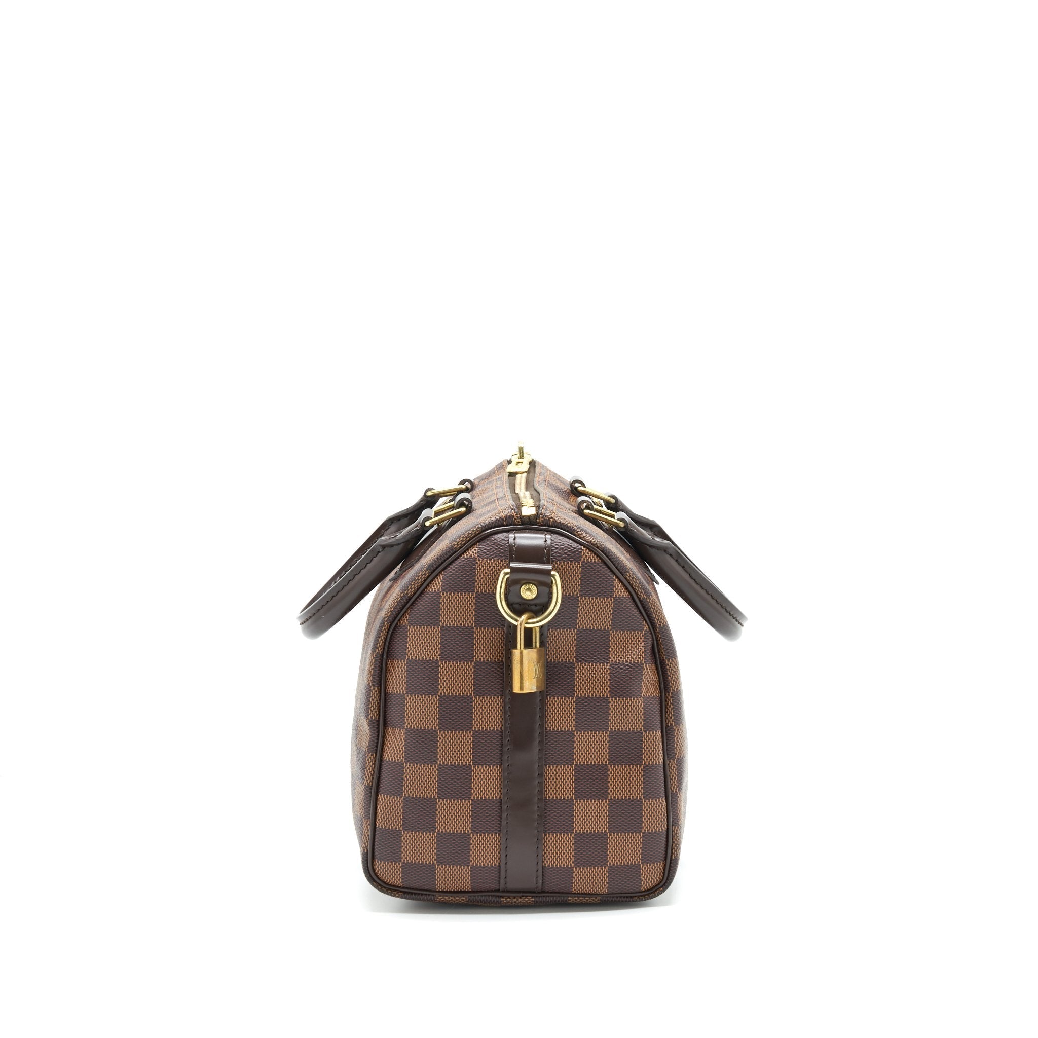 AAA Replica Louis Vuitton LV SPEEDY 25 DAMIER EBENE WITH STRAP