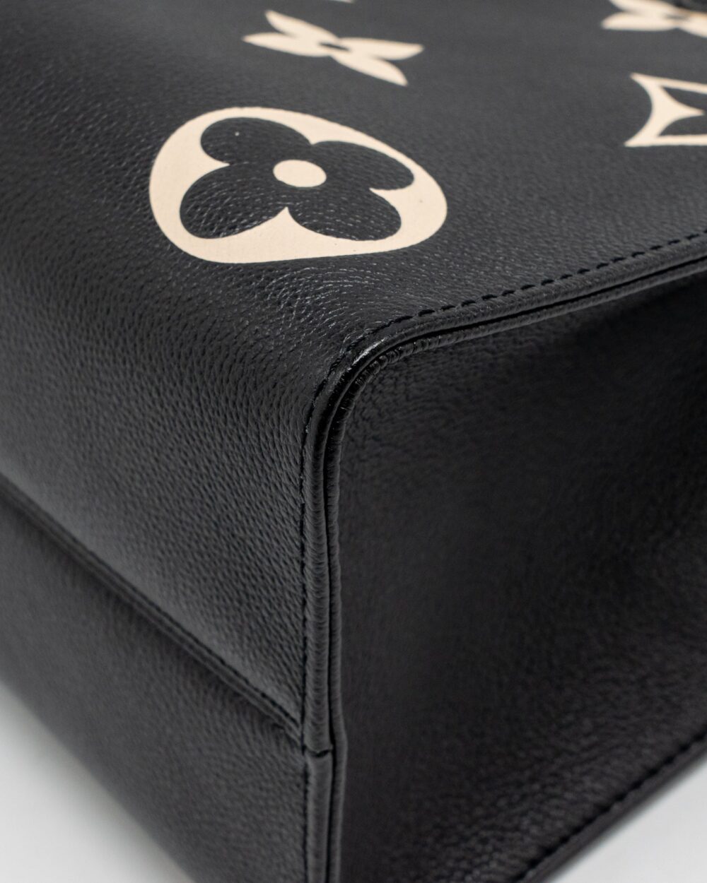 AAA Replica Louis Vuitton LV ONTHEGO MM MONOGRAM EMPREINTE LEATHER BLACK/BEIGE GHW