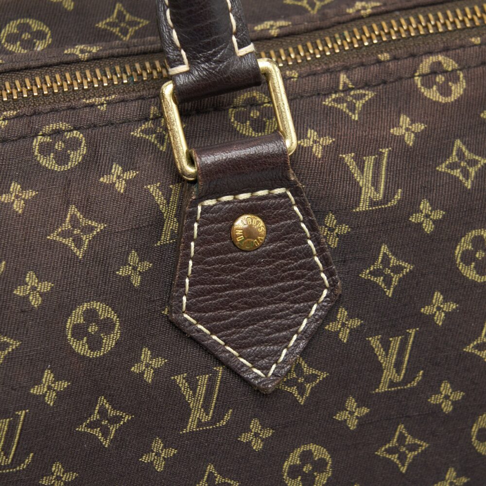 AAA Replica Louis Vuitton LV SPEEDY 30 MIN LIN MONOGRAM MINI BROWN GHW