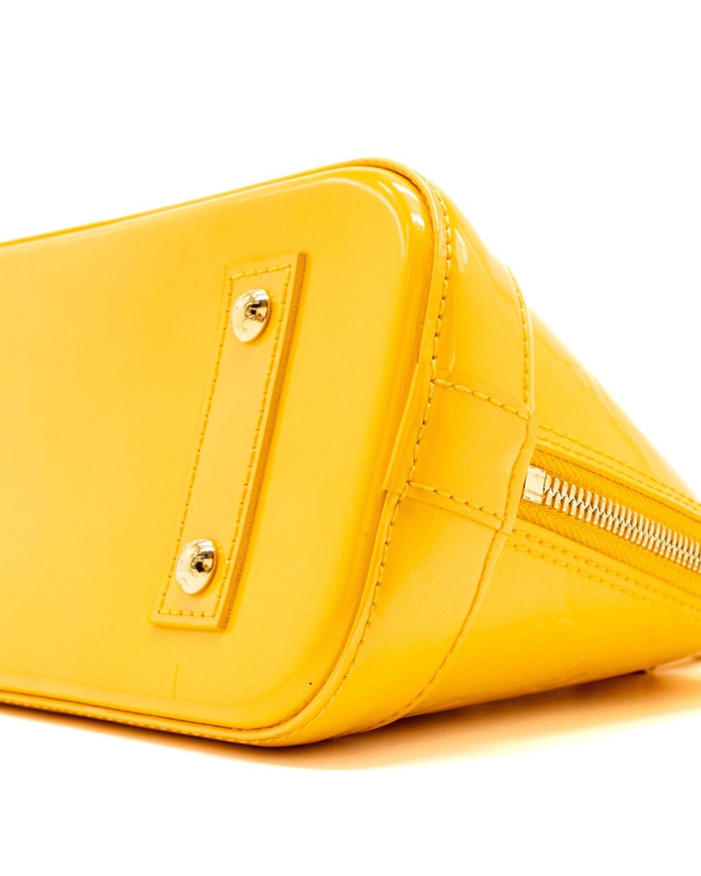 AAA Replica Louis Vuitton LV ALMA BB PATENT YELLOW LGHW