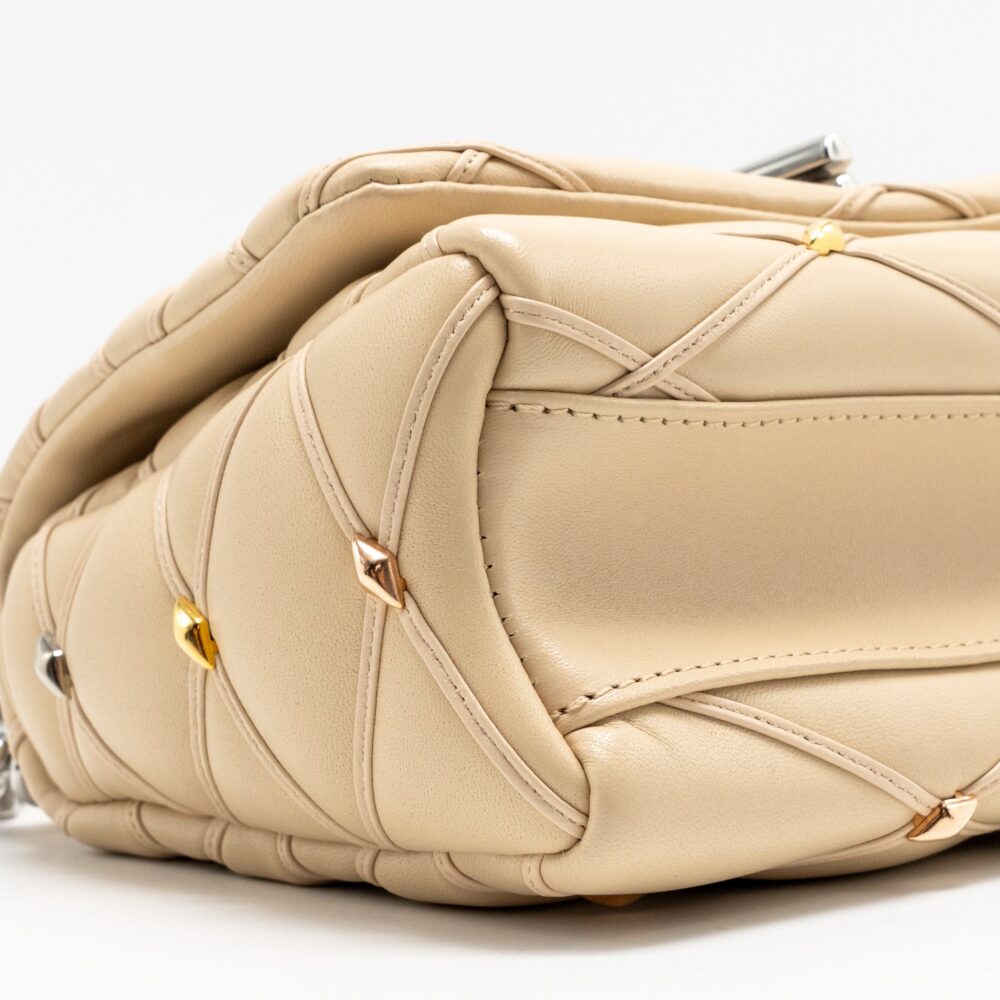 AAA Replica Louis Vuitton LV GO-14 MM LAMBSKIN BEIGE MULTICOLOUR HARDWARE