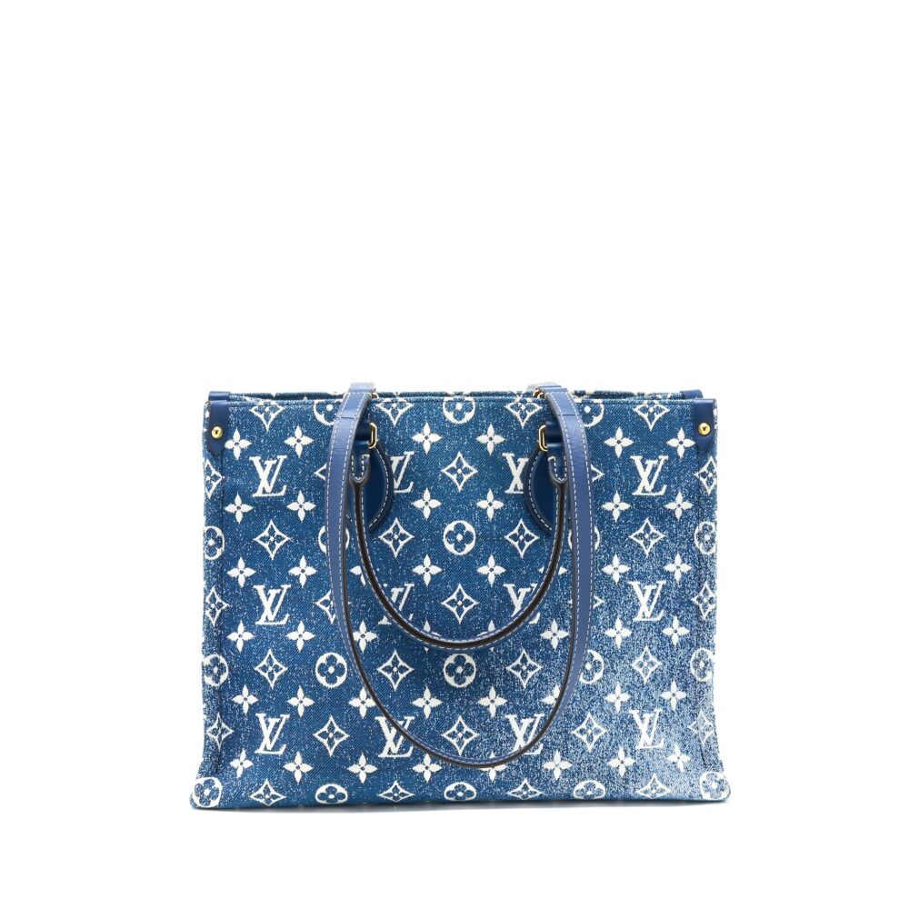 AAA Replica Louis Vuitton LV ONTHEGO MM MONOGRAM DENIM BLUE GHW