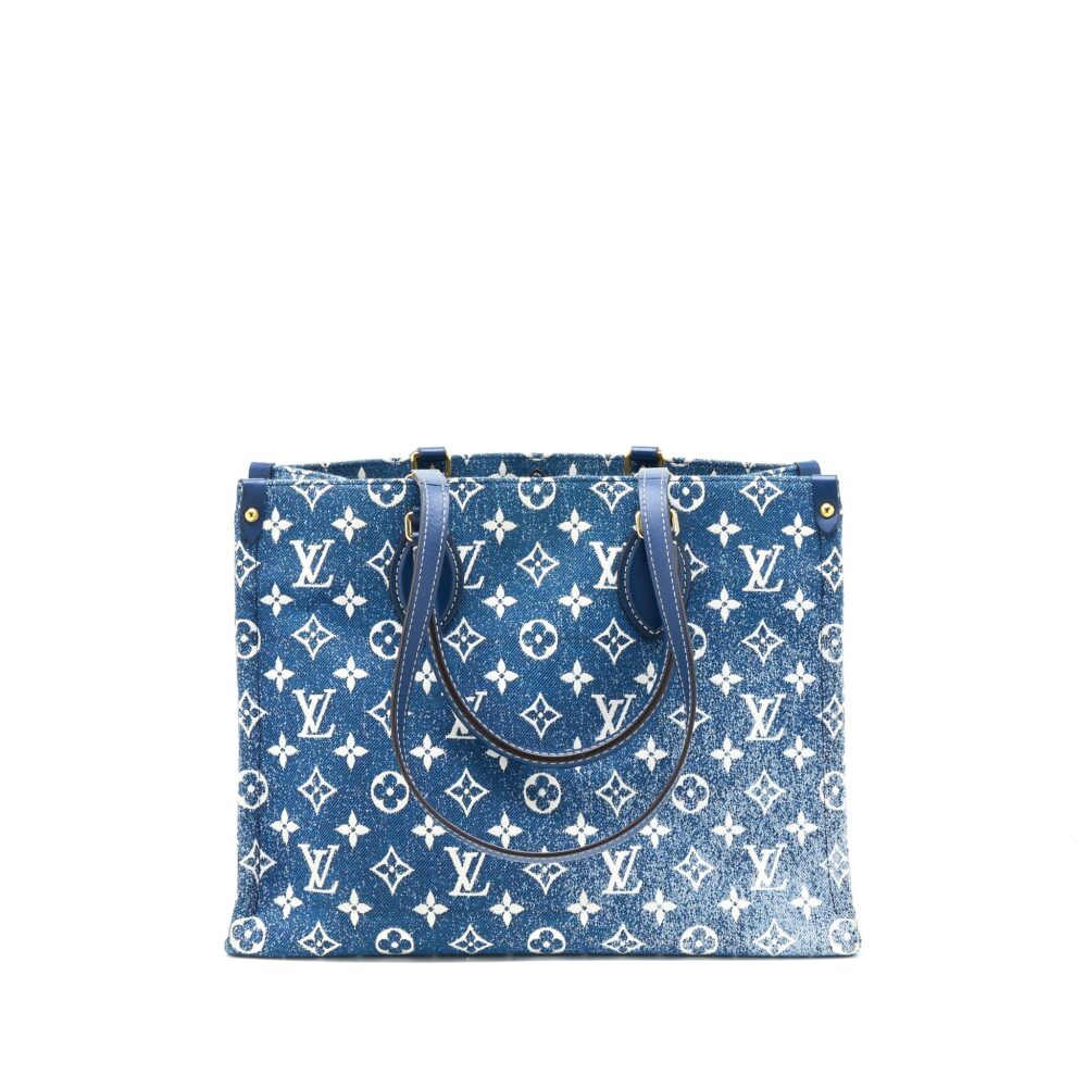 AAA Replica Louis Vuitton LV ONTHEGO MM MONOGRAM DENIM BLUE GHW