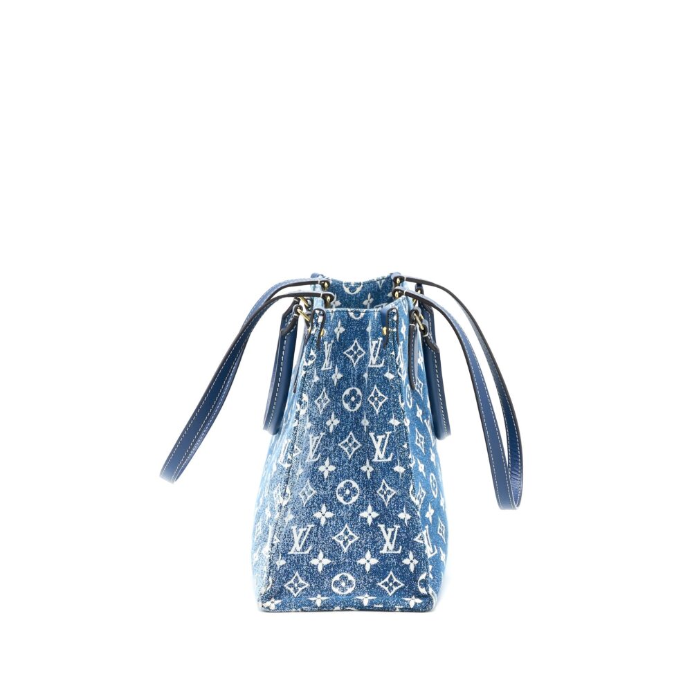 AAA Replica Louis Vuitton LV ONTHEGO MM MONOGRAM DENIM BLUE GHW