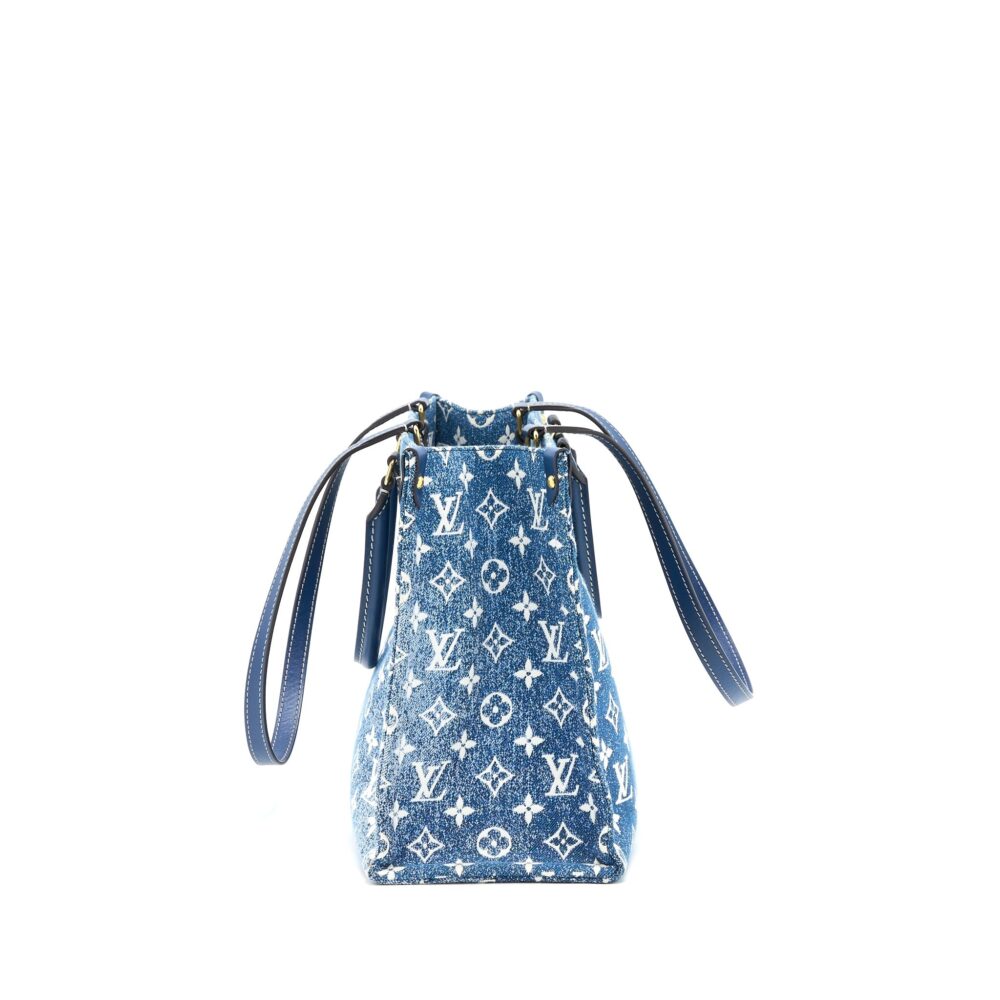 AAA Replica Louis Vuitton LV ONTHEGO MM MONOGRAM DENIM BLUE GHW