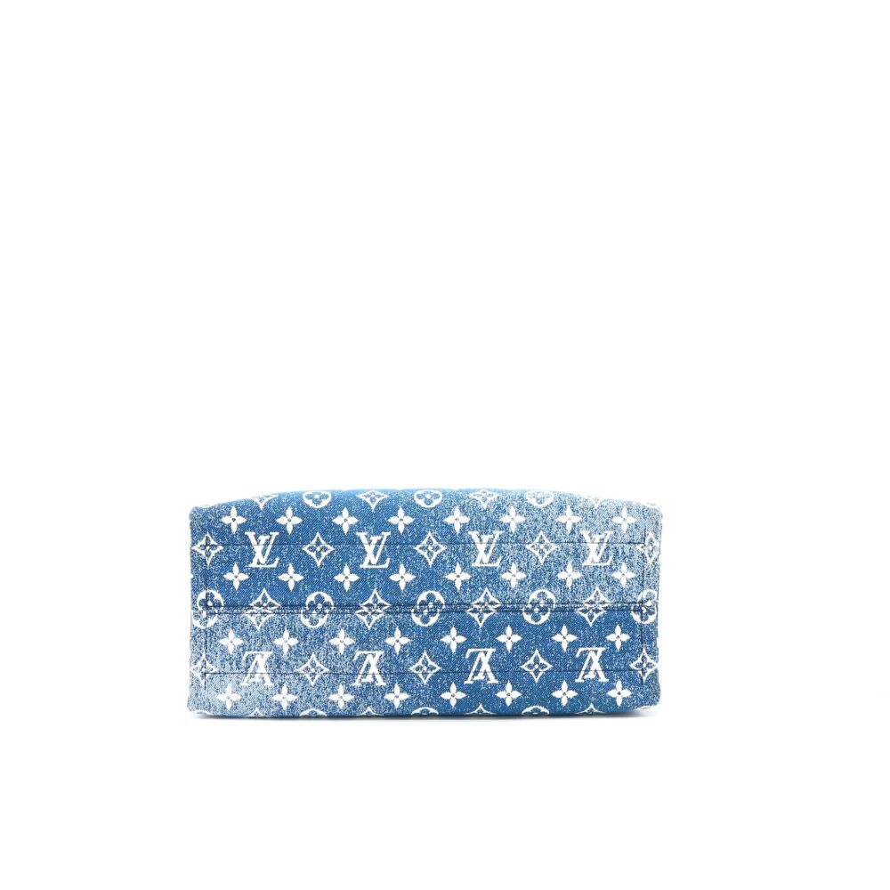 AAA Replica Louis Vuitton LV ONTHEGO MM MONOGRAM DENIM BLUE GHW