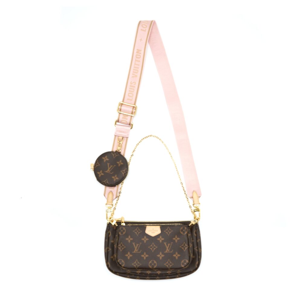 AAA Replica Louis Vuitton LV MULTI POCHETTE ACCESSORIES MONOGRAM CANVAS ROSE CLAIR GHW