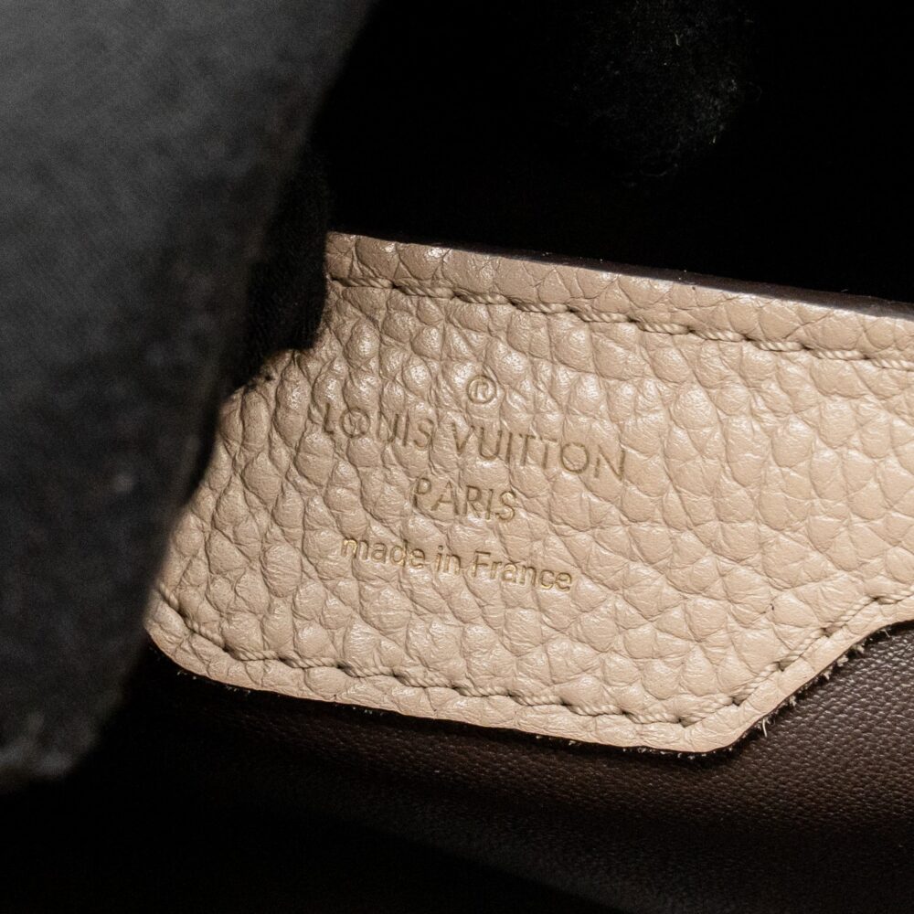 AAA Replica Louis Vuitton LV CAPUCINES MM TAURILLON LEATHER LIGHT GREY GHW