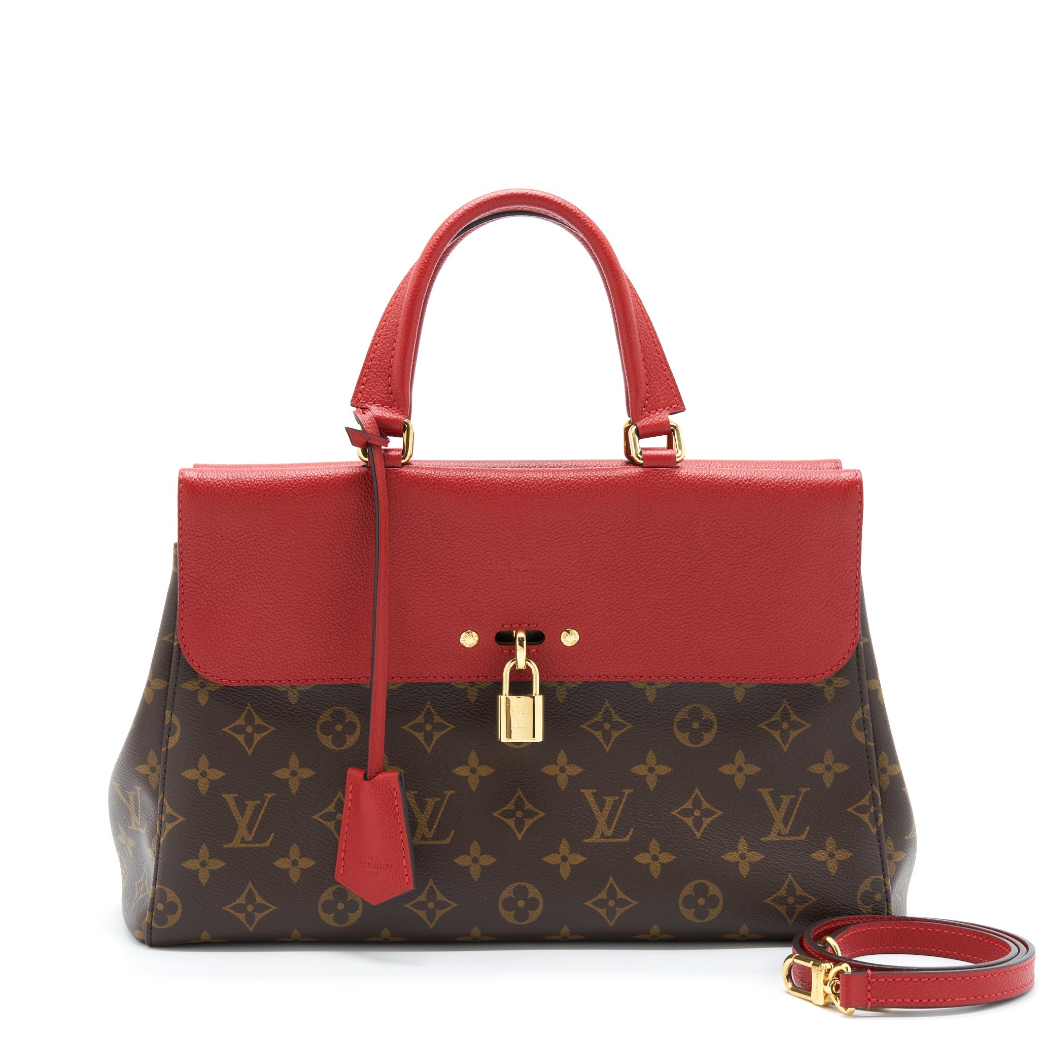 AAA Replica Louis Vuitton LV VENUS BAG LEATHER/MONOGRAM CANVAS RED YEAR 2016