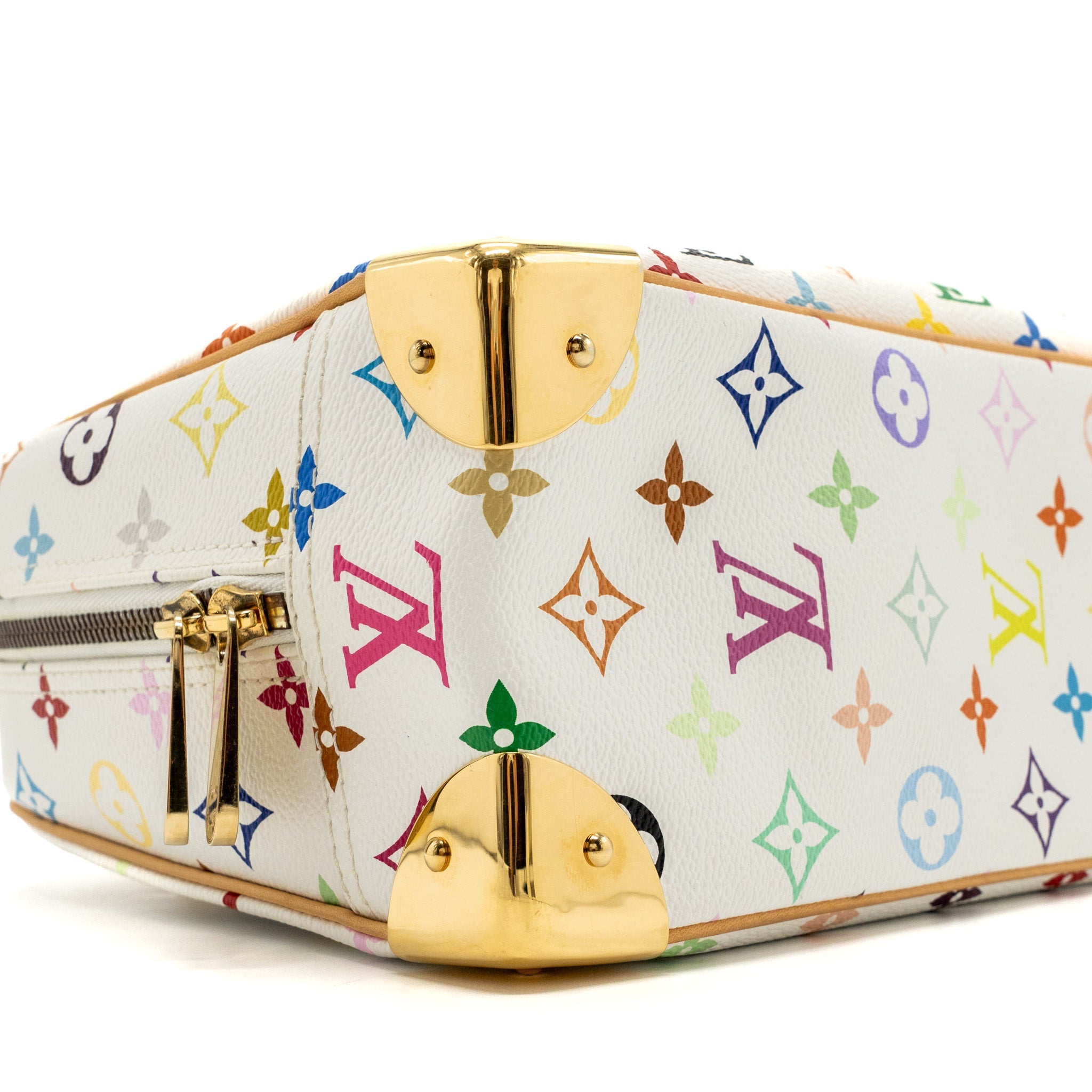 AAA Replica Louis Vuitton LV VINTAGE TOP HANDLE ZIP TOTE BAG WHITE MULTICOLOR MONOGRAM CANVAS GHW