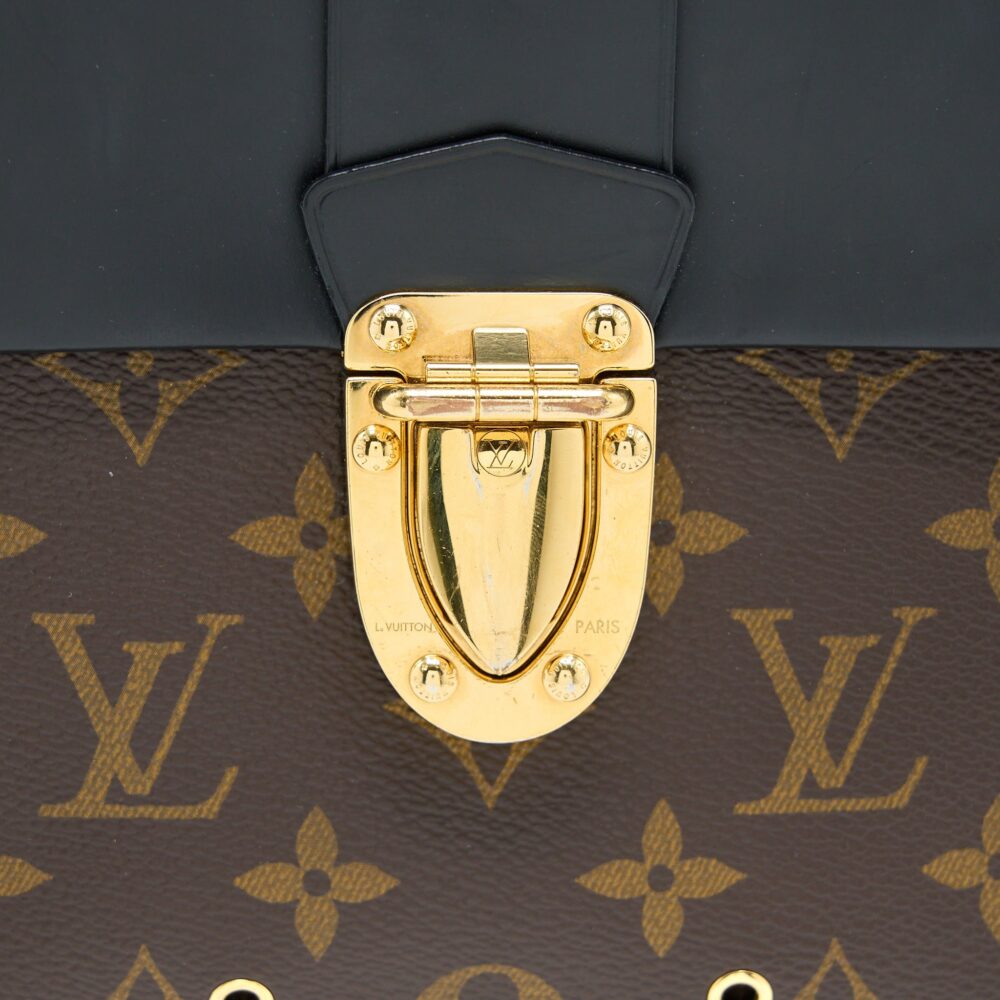 AAA Replica Louis Vuitton LV ONE HANDLE FLAP BAG MM MONOGRAM CANVAS/BLACK GHW