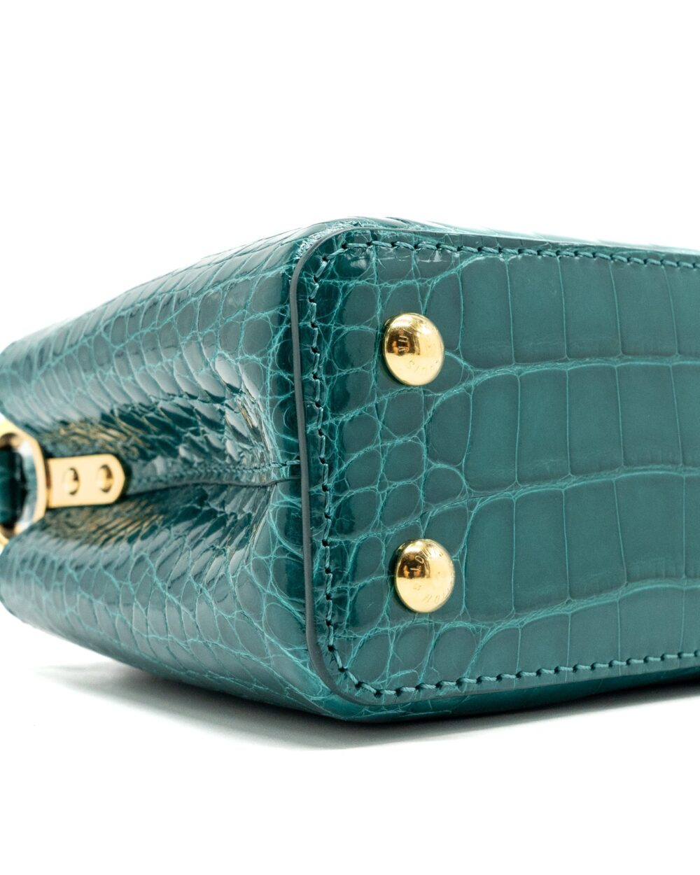 AAA Replica Louis Vuitton LV CAPUCINES MINI CROCODILE BRILLANT BLUE CANARD GHW