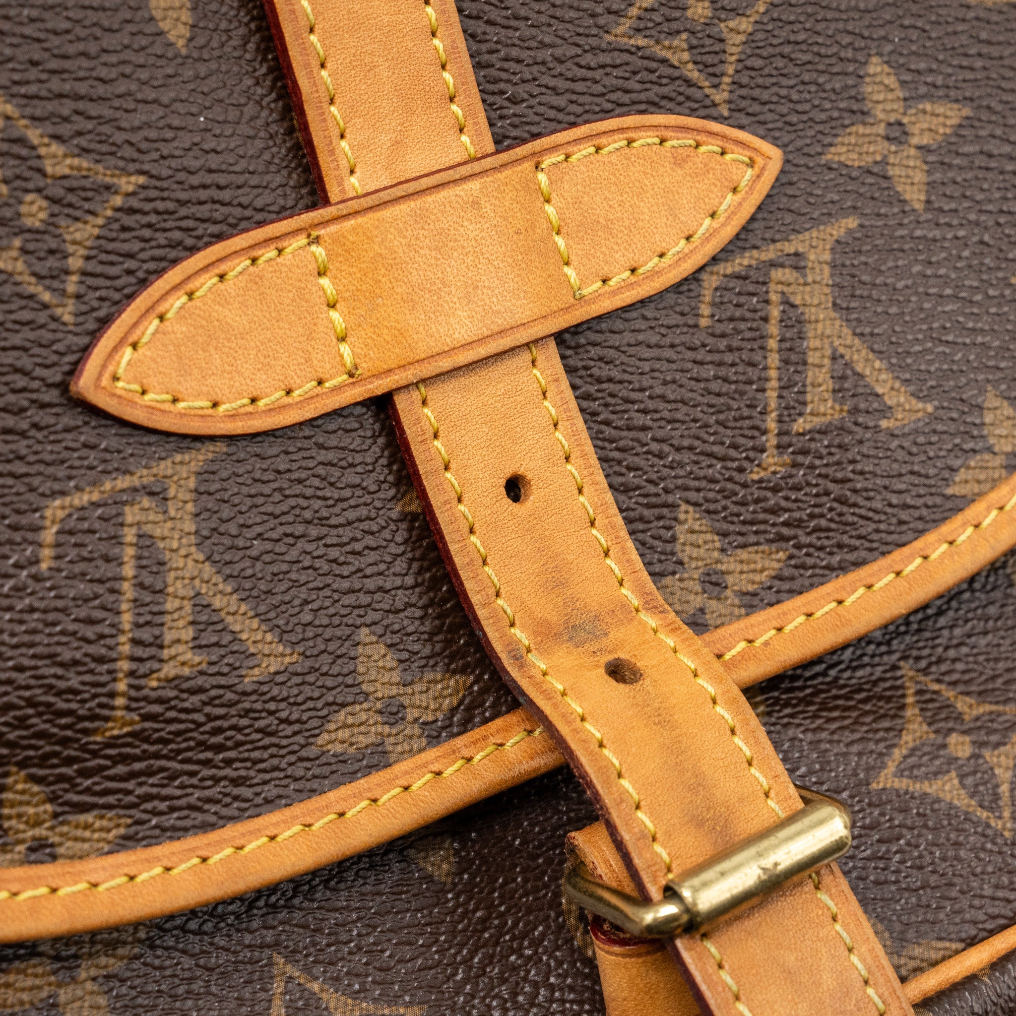 AAA Replica Louis Vuitton LV VINTAGE SAUMUR BAG MONOGRAM CANVAS GHW